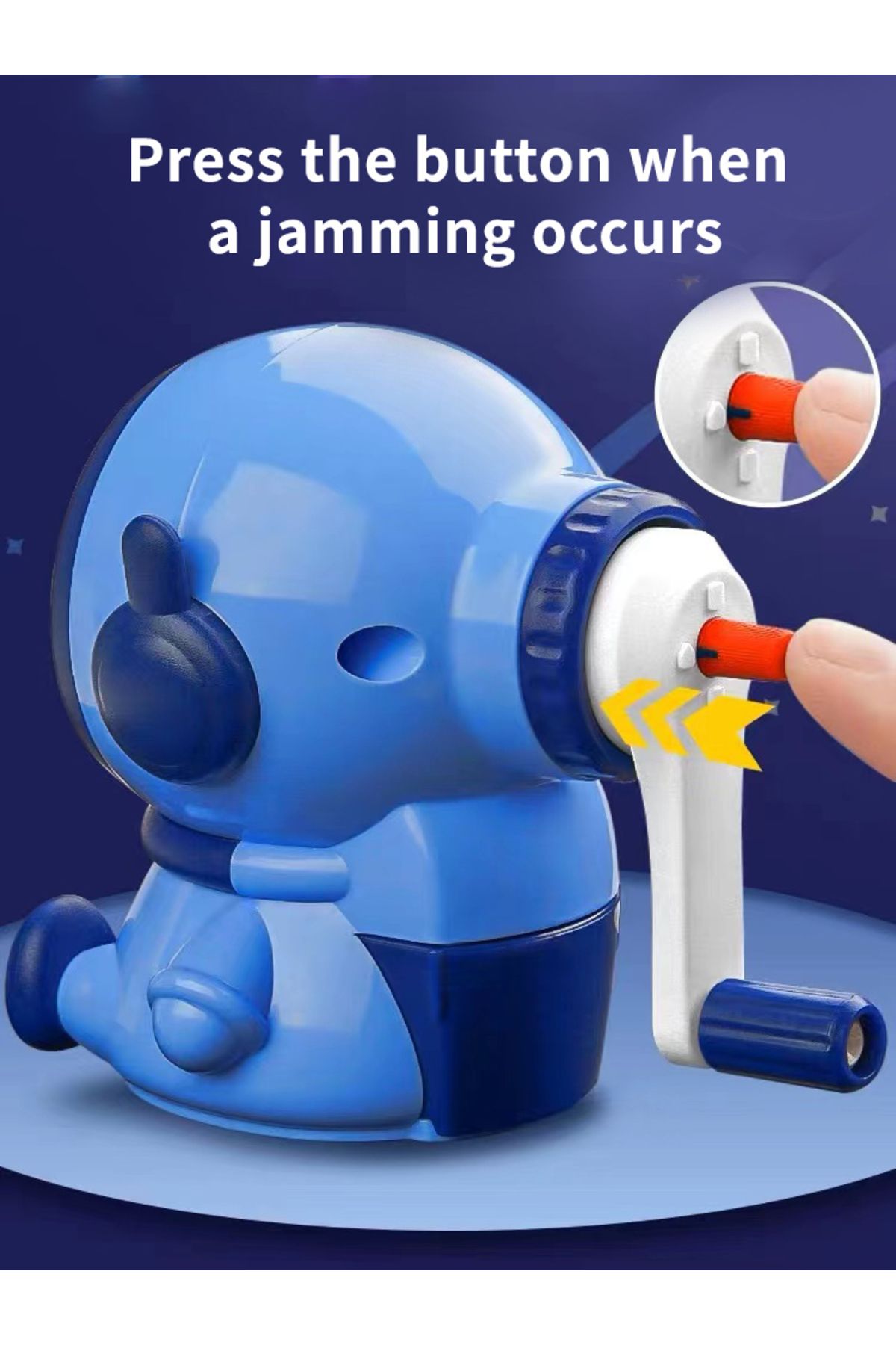 Choice-1Pcs Student Cartoon Hand Sharpener Astronaut Shape Sharpener Automatic Pencil Sharpener 6