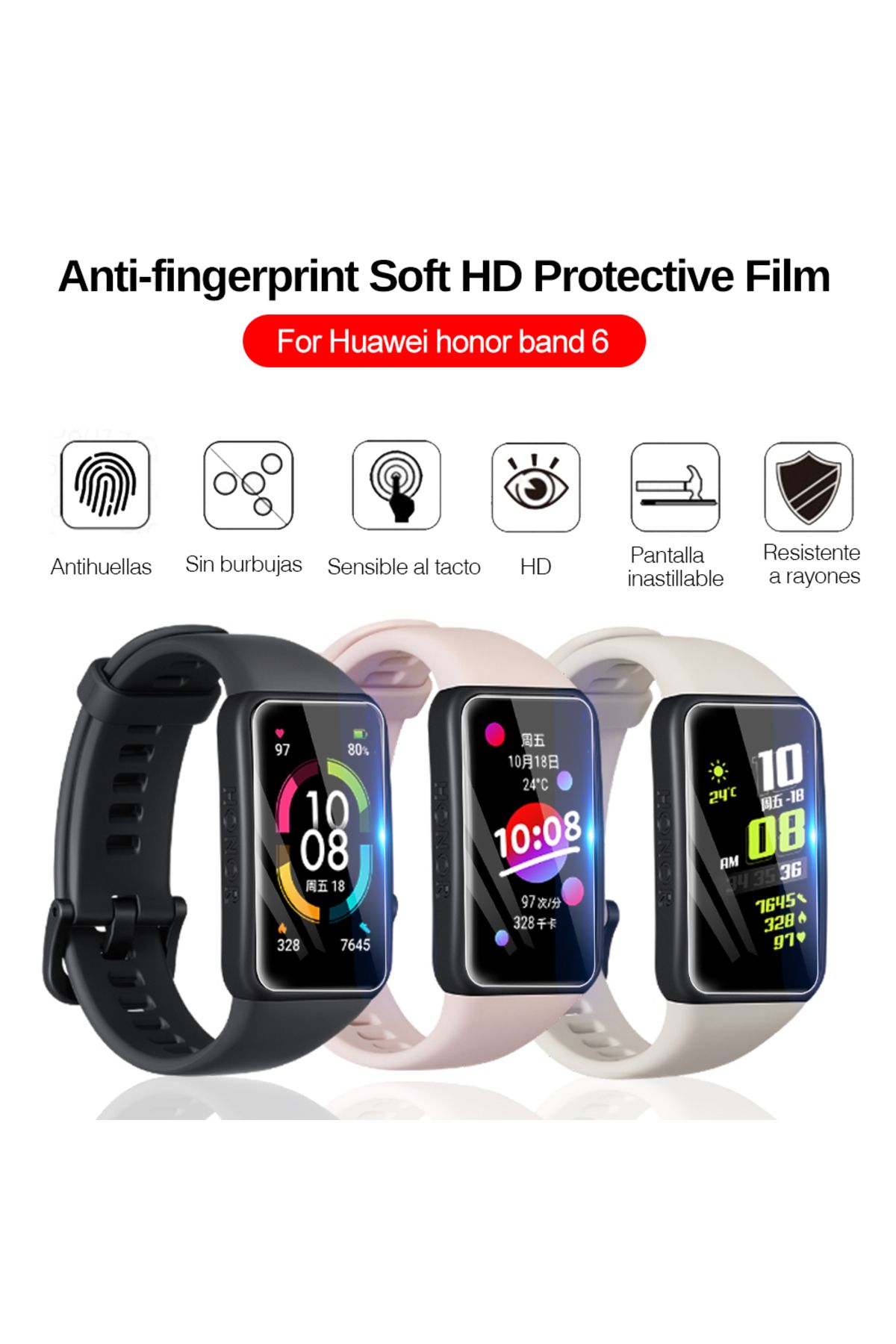 Choice-Honor Band 3 1pcs HD Soft Protective watch film For Huawei Band 8 7 6 Pro Quality Full Screen Protec 4