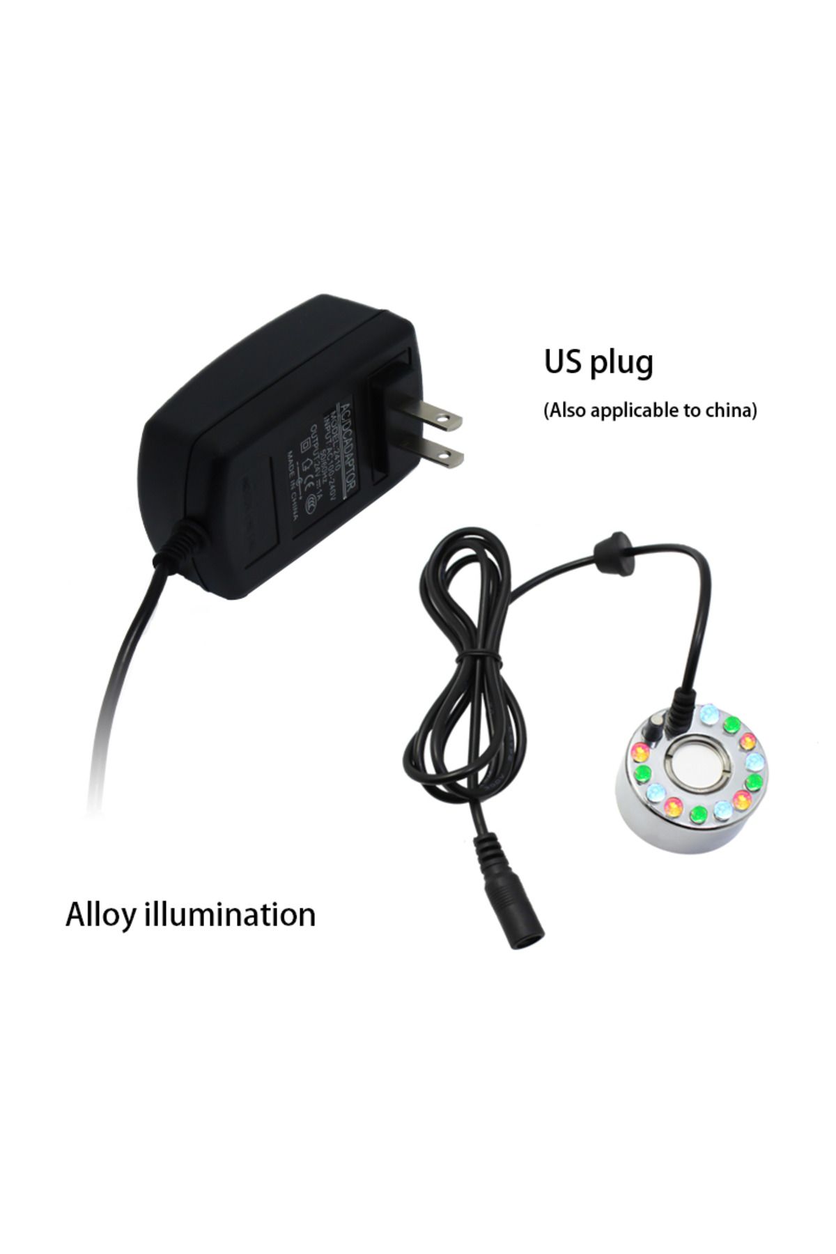 Choice-Illumination Us Mist Maker Ultrasonic Fogger 24v Atomizer Nebulizer Without Light Colorful Light For 1