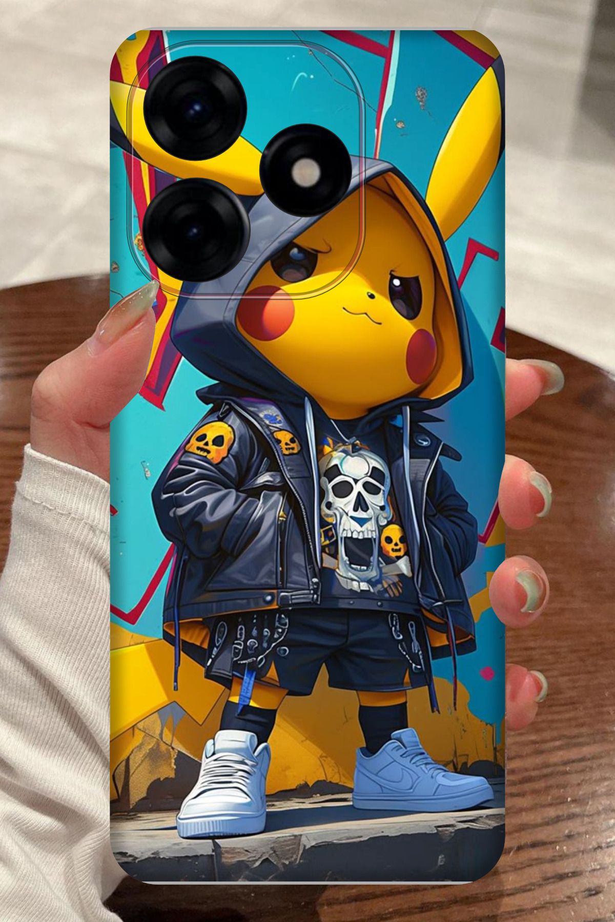 realme C63 Uyumlu Pikachu Desenli Kamera Korumalı HD Baskılı Silikon Kılıf