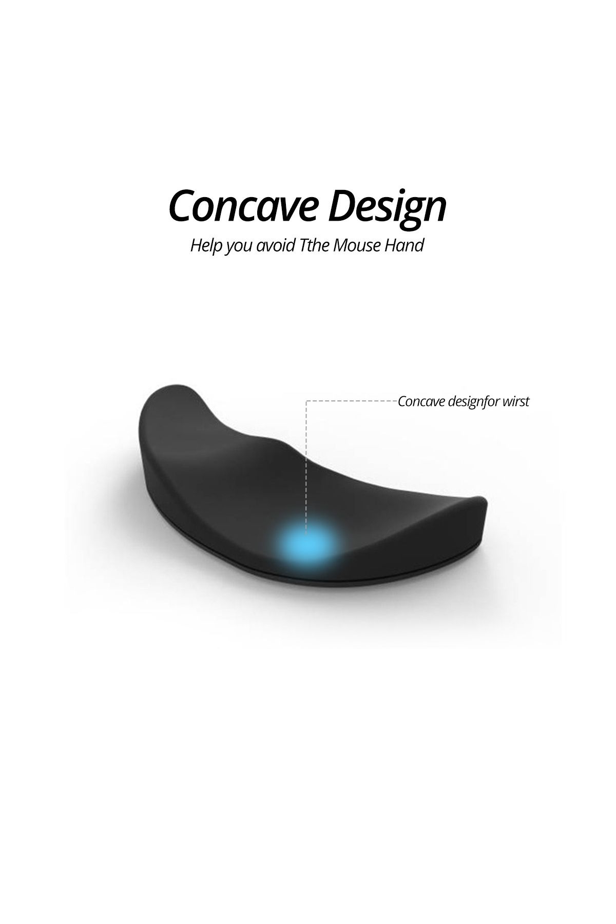 Choice-Black Ergonomic Handguard Mouse Palm Pad Silicon Gel Non-slip Streamline Wrist Rest Support Mat Comp 3