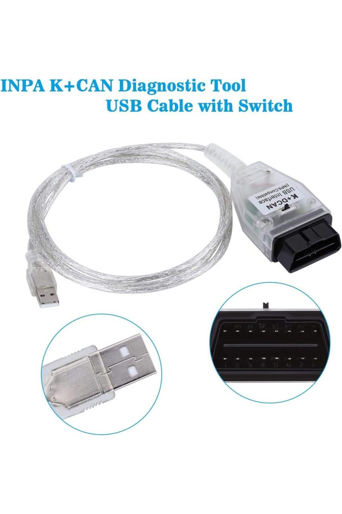 Choice-INPA K+CAN K+DCAN Automotive Connector Code Diagnostic Tool with Switch OBD2 USB Interface for BM... 4