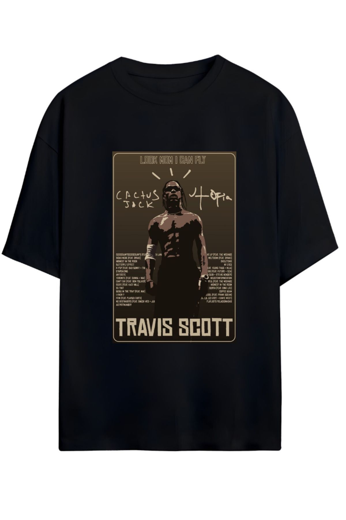 MAGORS TRAVIS SCOTT TASARIMLI UNISEX YENİ SEZON OVERSIZE PAMUKLU  T-SHIRT