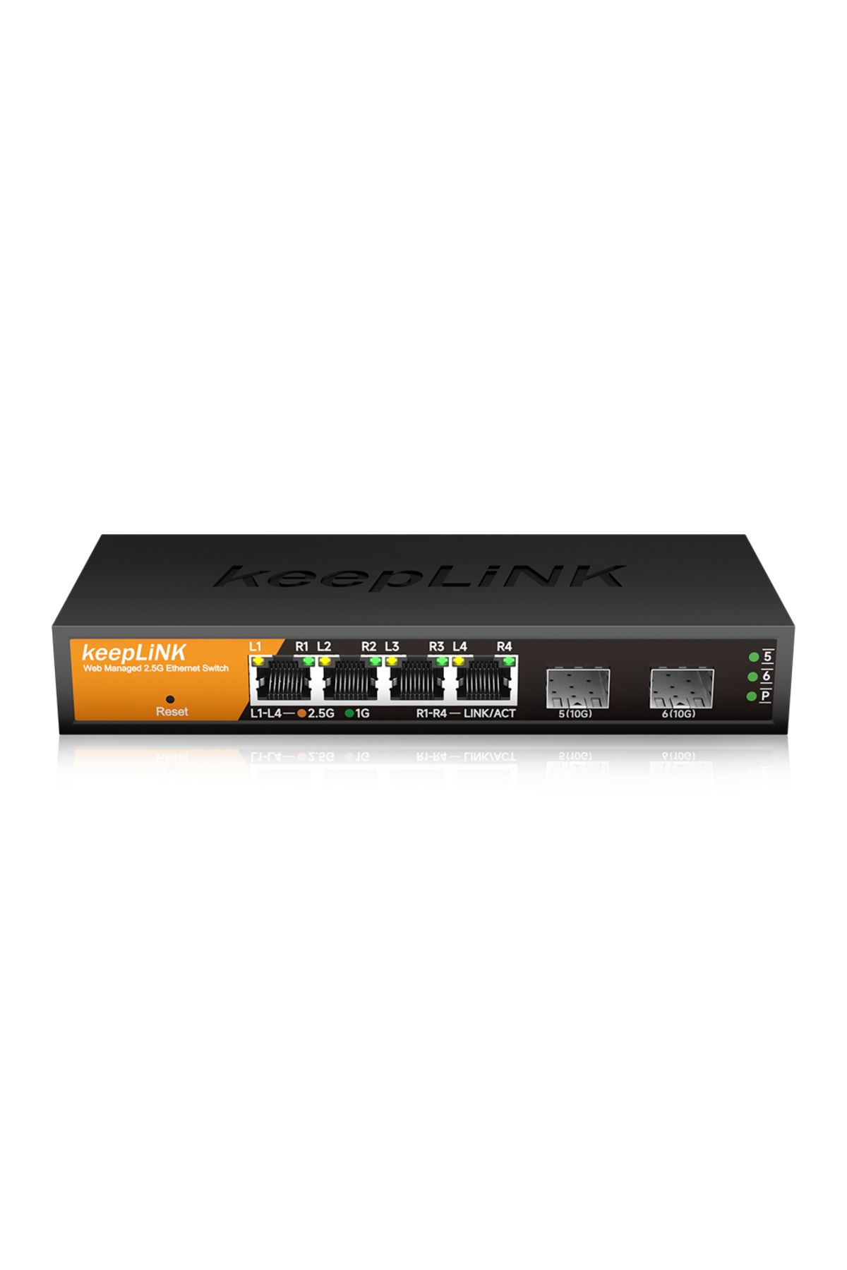 Choice-Switch With Eu Plug Keeplink 6-port Multi-gigabit Managed Switch With 4-2.5gb Rj45 And 2-10g Sfp 7
