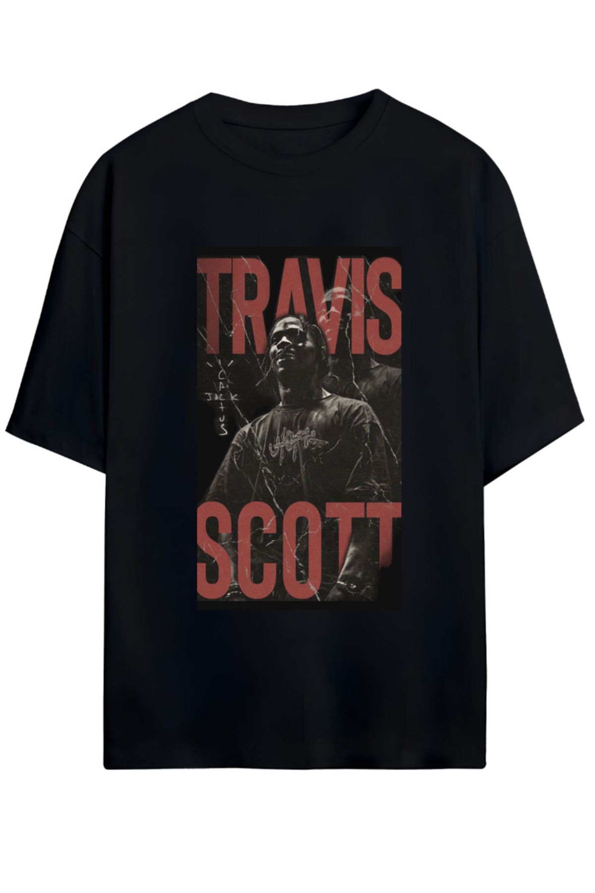 MAGORS TRAVIS SCOTT TASARIMLI UNISEX YENİ SEZON OVERSIZE PAMUKLU  T-SHIRT