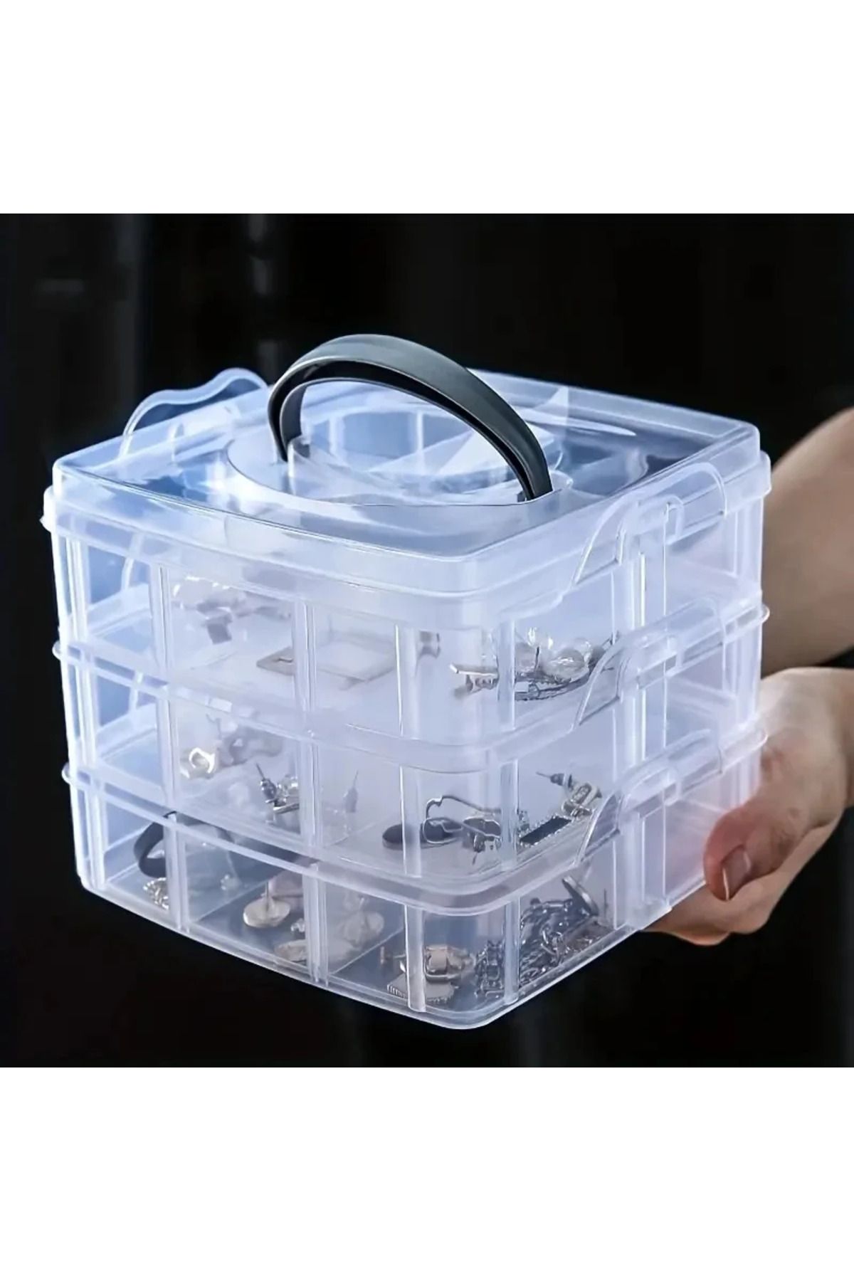 Choice-Stx White Portable Jewelry Storage Box Necklace Ring Stud Earrings Storage Box Jewelry Box General-l 1