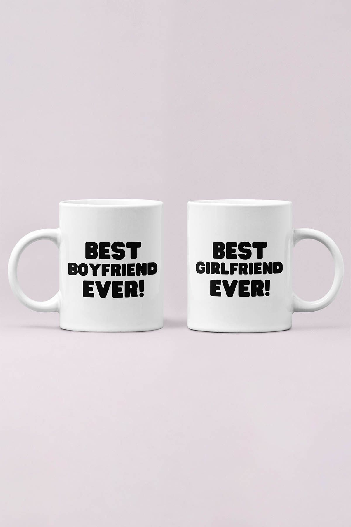 qoeuyl boutique Best Boyfriend Girlfriend Ever Baskılı İkili Sevgililer Günü Yıldönümü Hediye Kupa Bardak