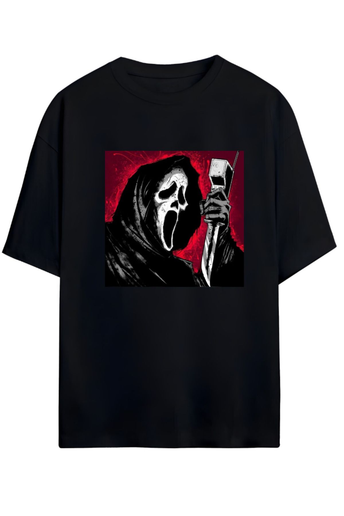 MAGORS GHOST FACE TASARIMLI UNISEX YENİ SEZON OVERSIZE PAMUKLU  T-SHIRT