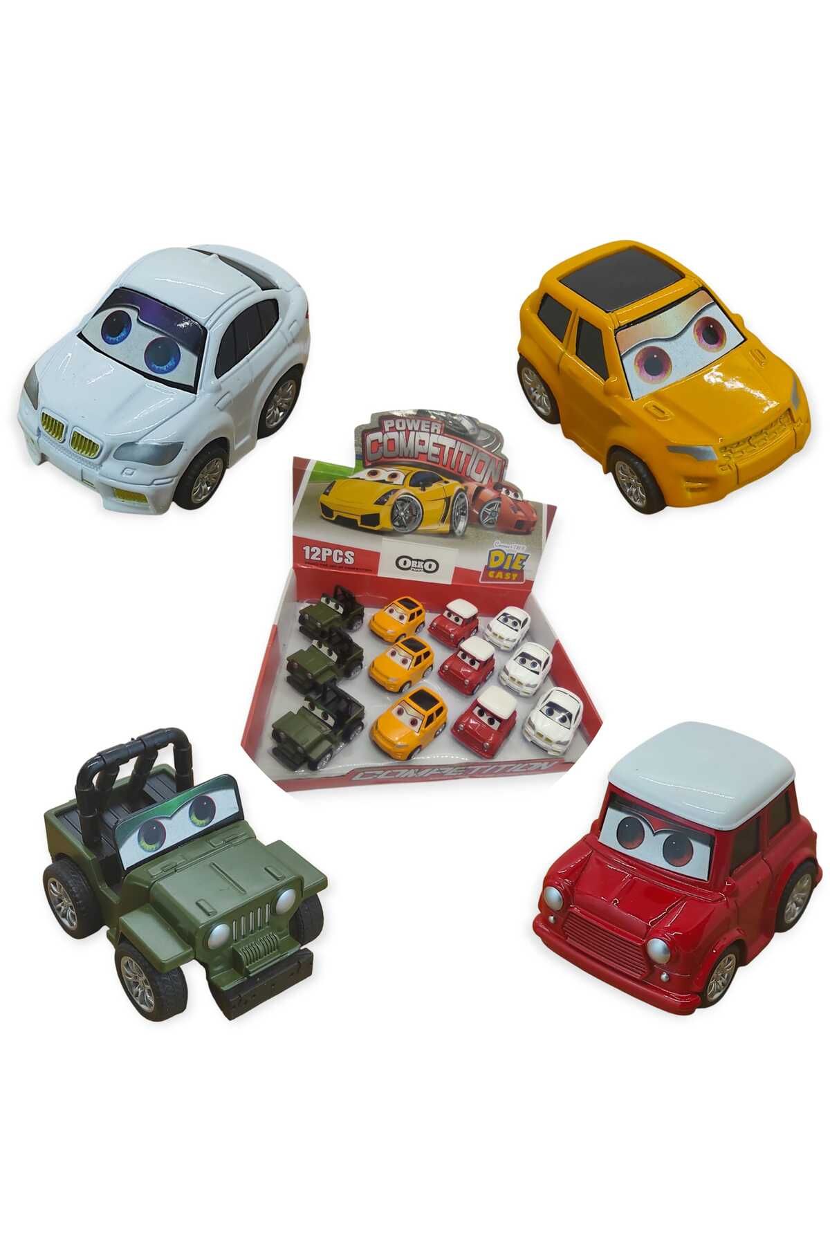 Orko Toys 4 ü Birlikte Set Cars Oyuncak Arabalar Kaliteli Metal Çek Bırak Diecast Kauçuk Tekerlek Araçlar