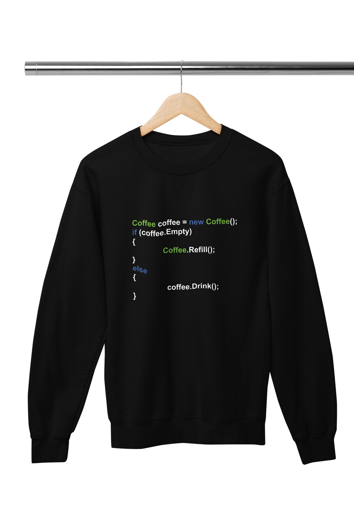 qoeuyl boutique Coffee Java Html Yazılmcı Mühendis Sevgili Arkadaş Hediyelik Baskılı Unisex Bisiklet Yaka Sweatshirt