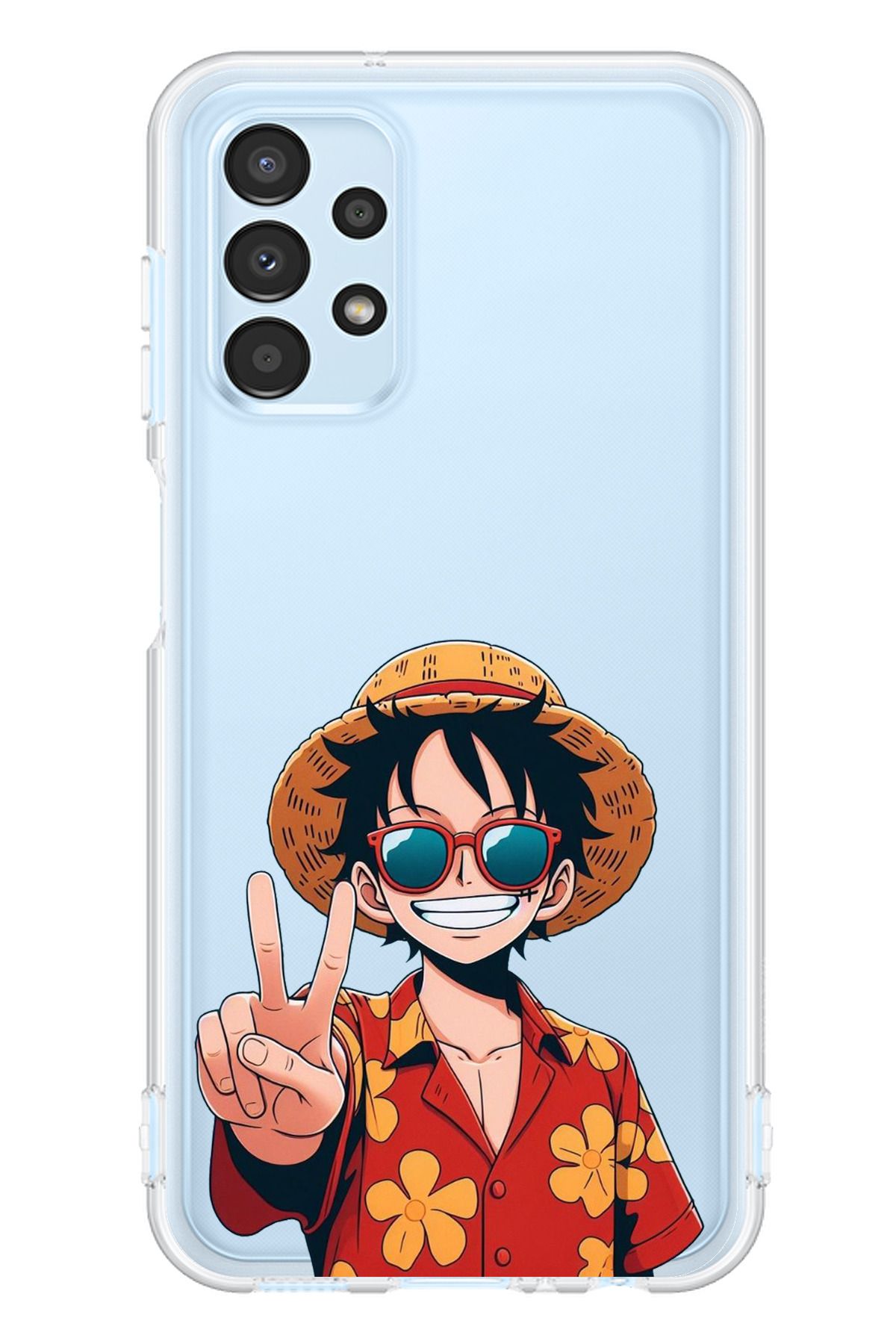 TechTree SAMSUNG Galaxy A13 Uyumlu Monkey D. Luffy Tasarımlı Şeffaf Silikon Kılıf