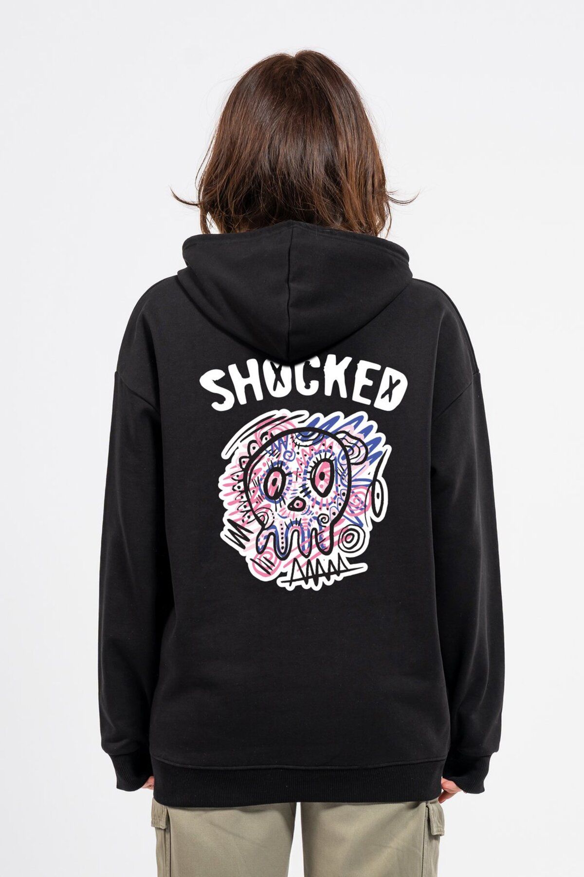 LUMARTA Oversize Sırtta Shocked Baskılı Hoodie