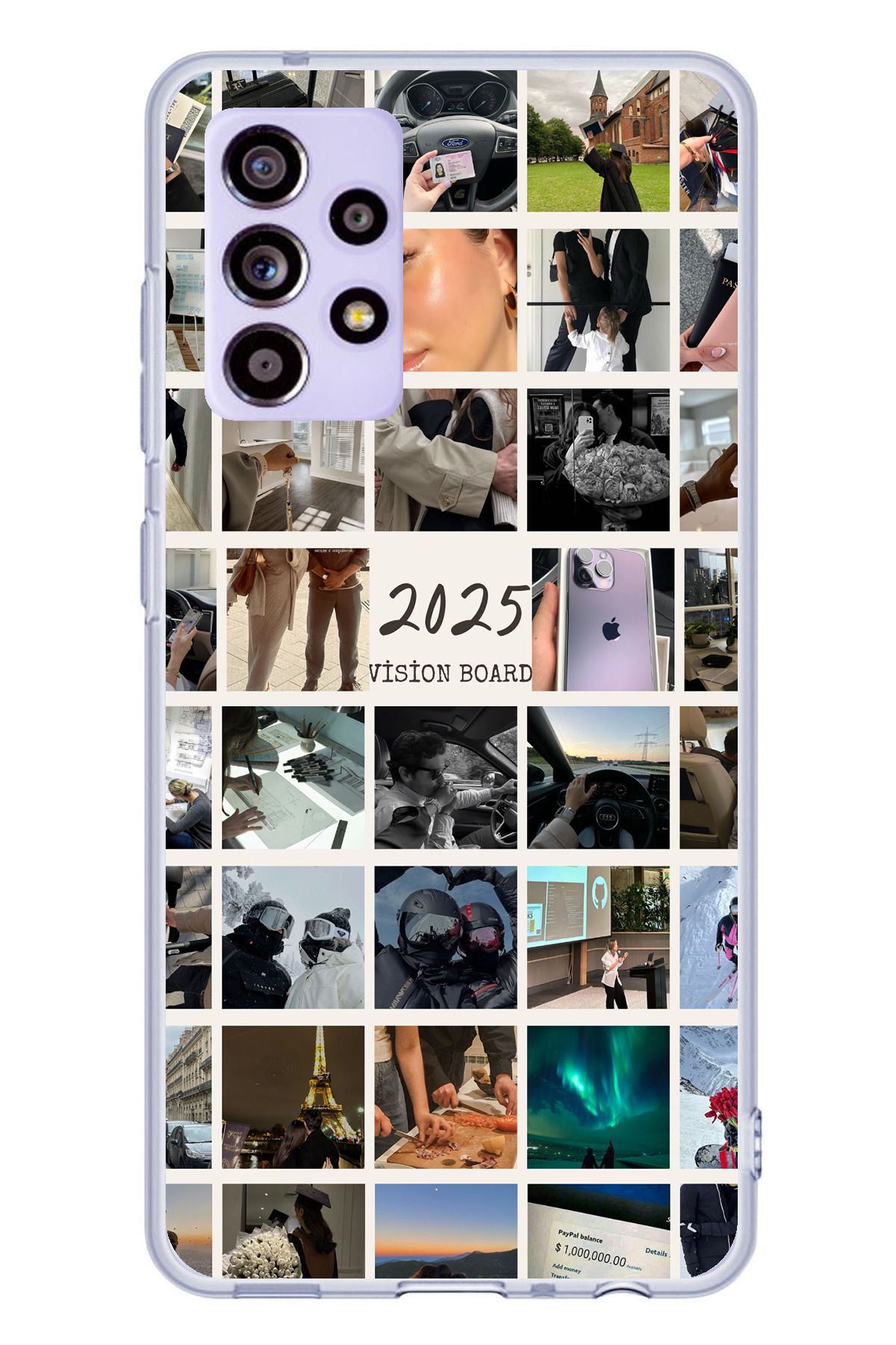 TechTree SAMSUNG Galaxy A52 / A52S Uyumlu 2025 Vision Board Hayal Panosu Tasarımlı Şeffaf Silikon Kılıf