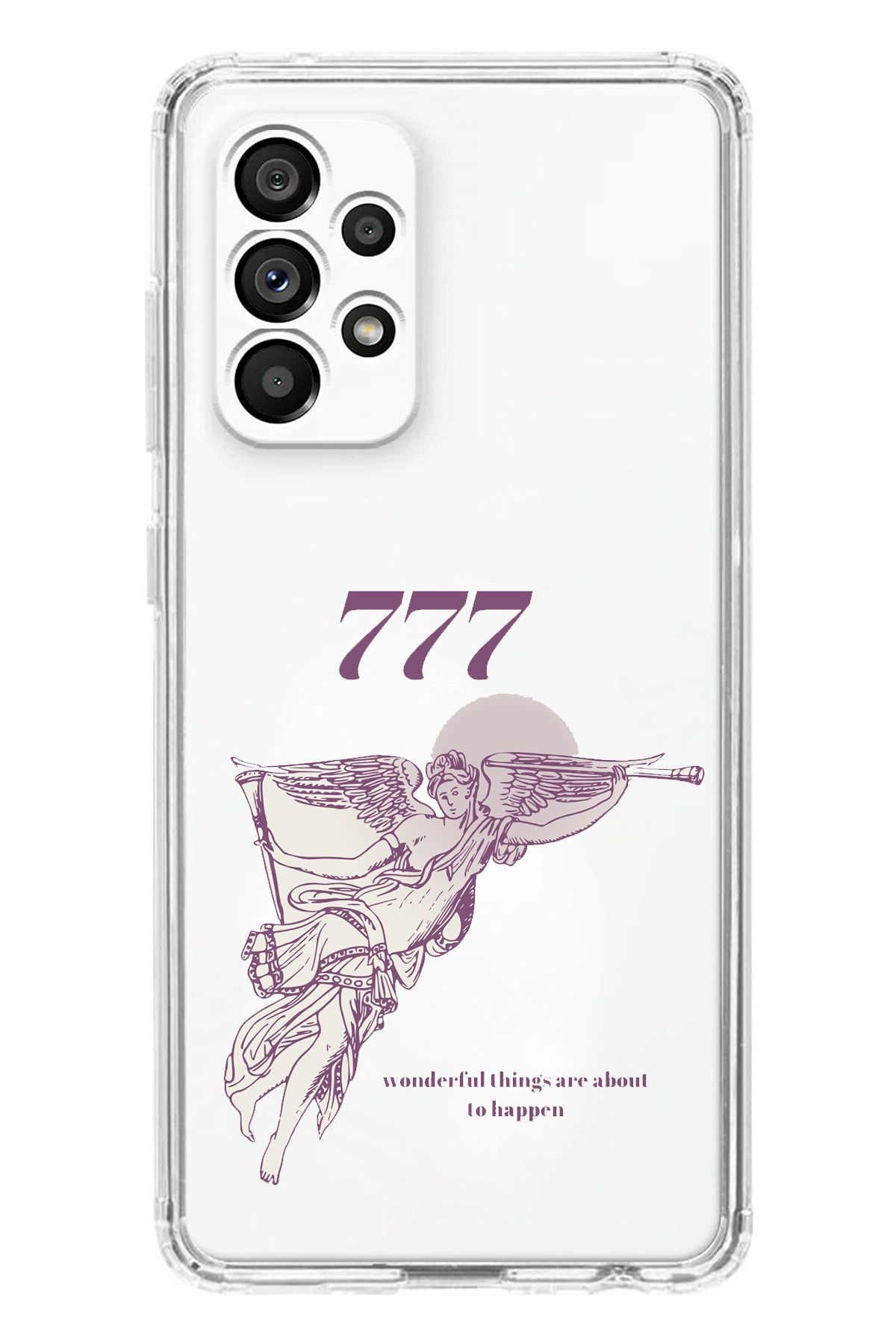 TechTree SAMSUNG Galaxy A23 Uyumlu 777 Melek Tasarımlı Şeffaf Silikon Kılıf