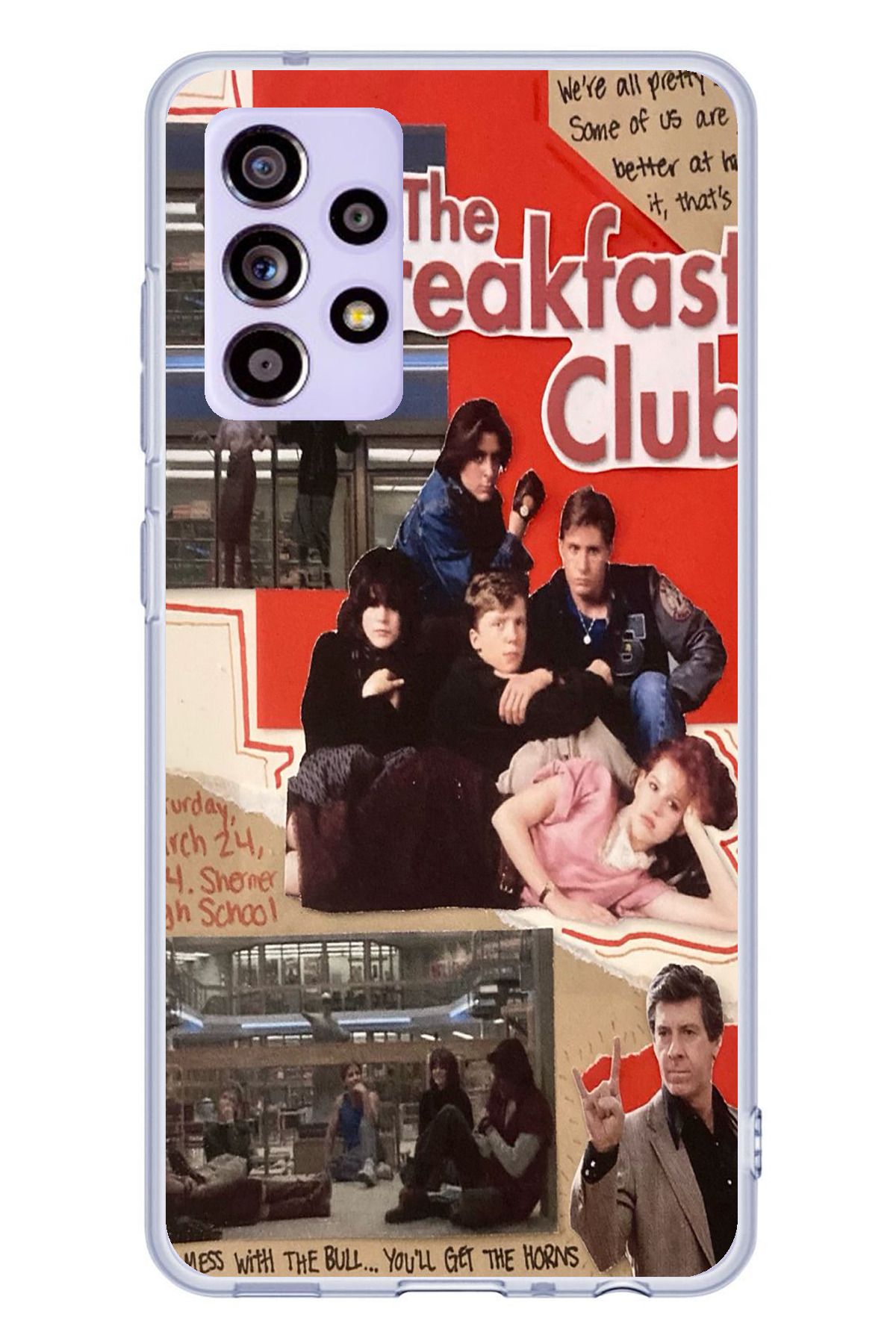 TechTree SAMSUNG Galaxy A52 / A52S Uyumlu Kahvaltı Kulübü - The Breakfast Club Tasarımlı Şeffaf Silikon Kılıf