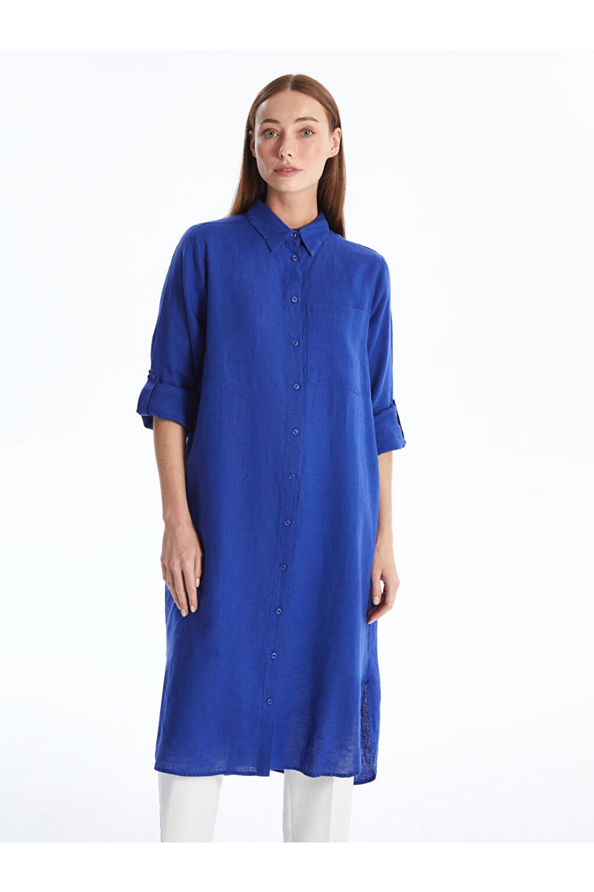 LC Waikiki LCW Düz Oversize Keten Kadın Gömlek Tunik