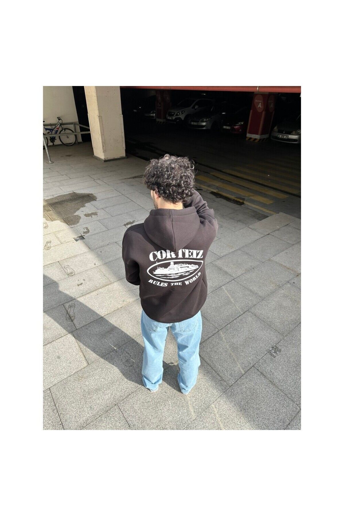 MODA Kapşonlu Oversize Baskılı Sweatshirt