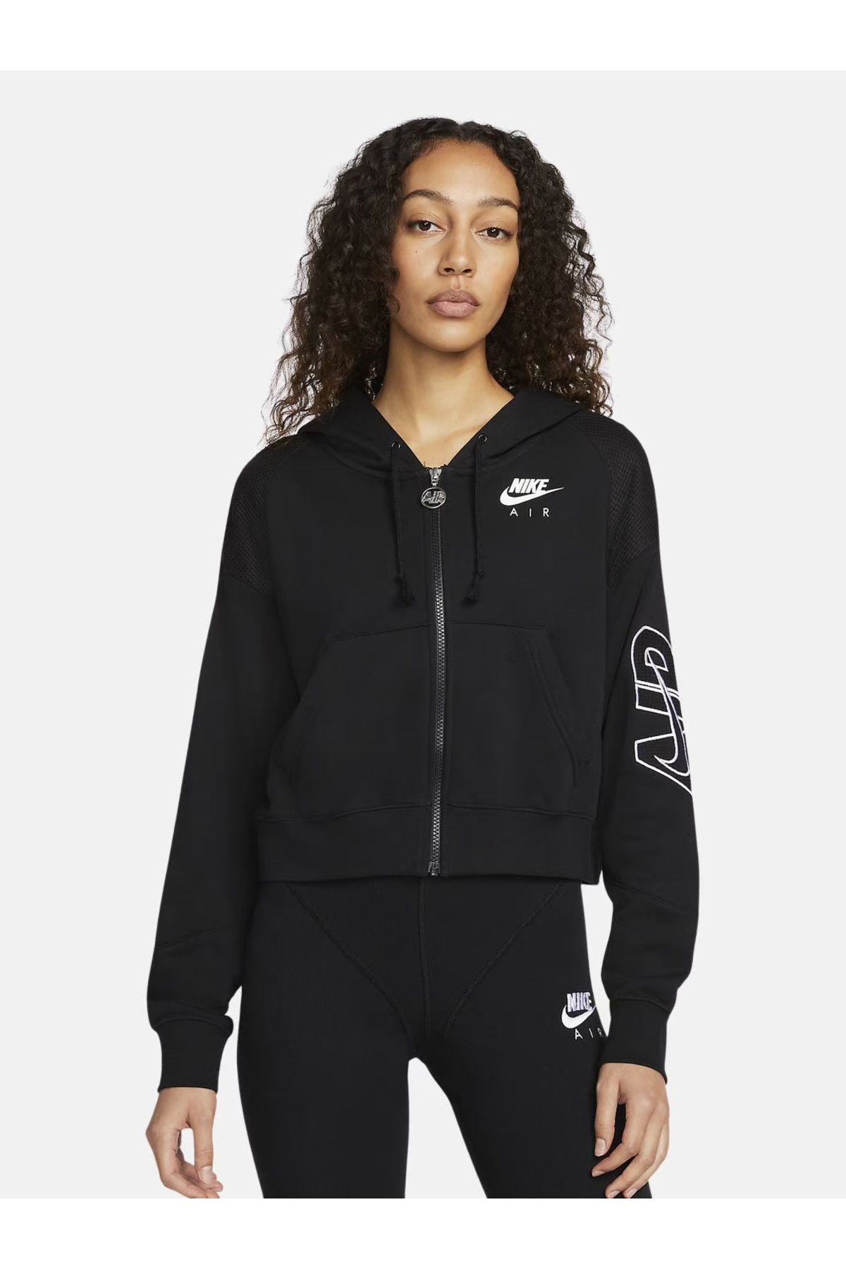 Nike W Nsw Air Flc Top Fz Kadın Siyah Günlük Stil Sweatshirt  NDD SPORT