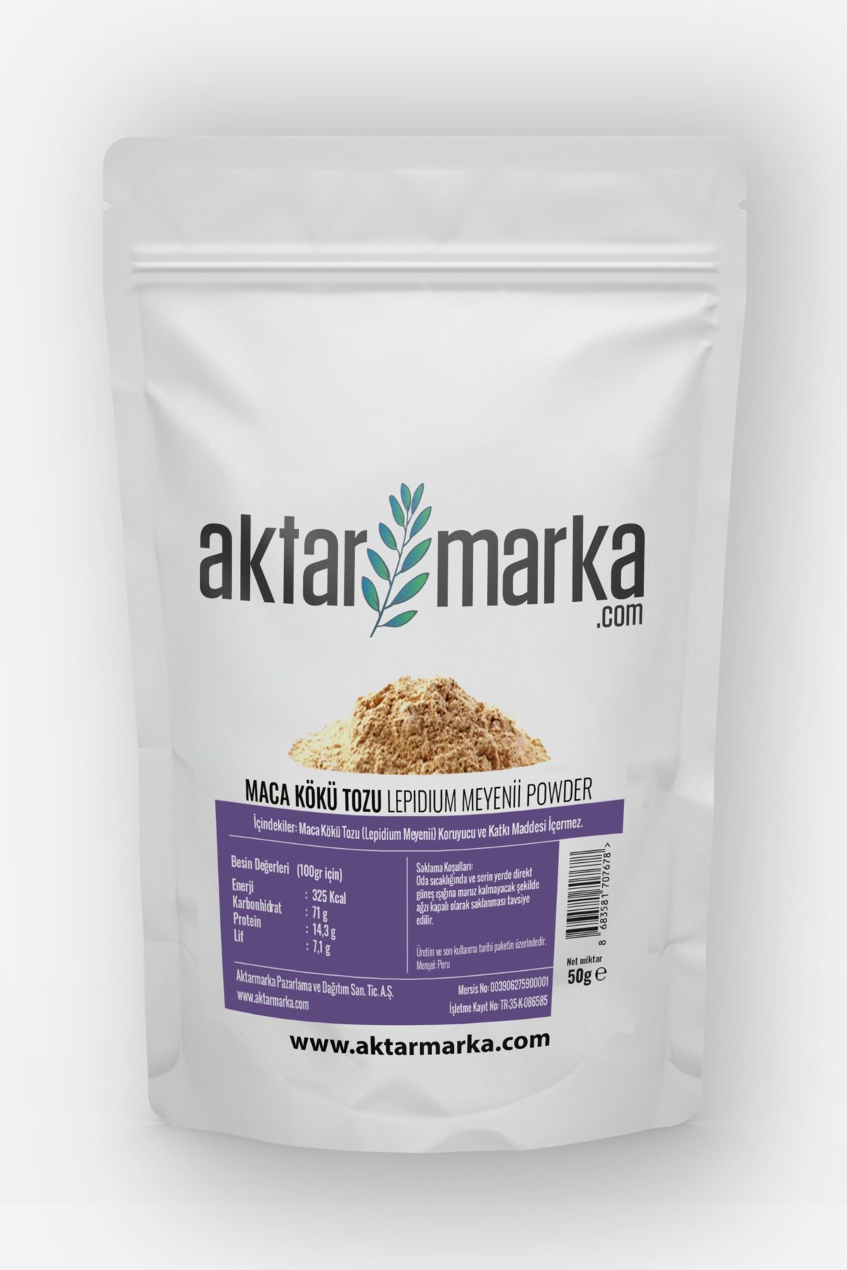 Aktarmarka Maca Kökü Tozu (Lepidium Meyenii) 50 gr