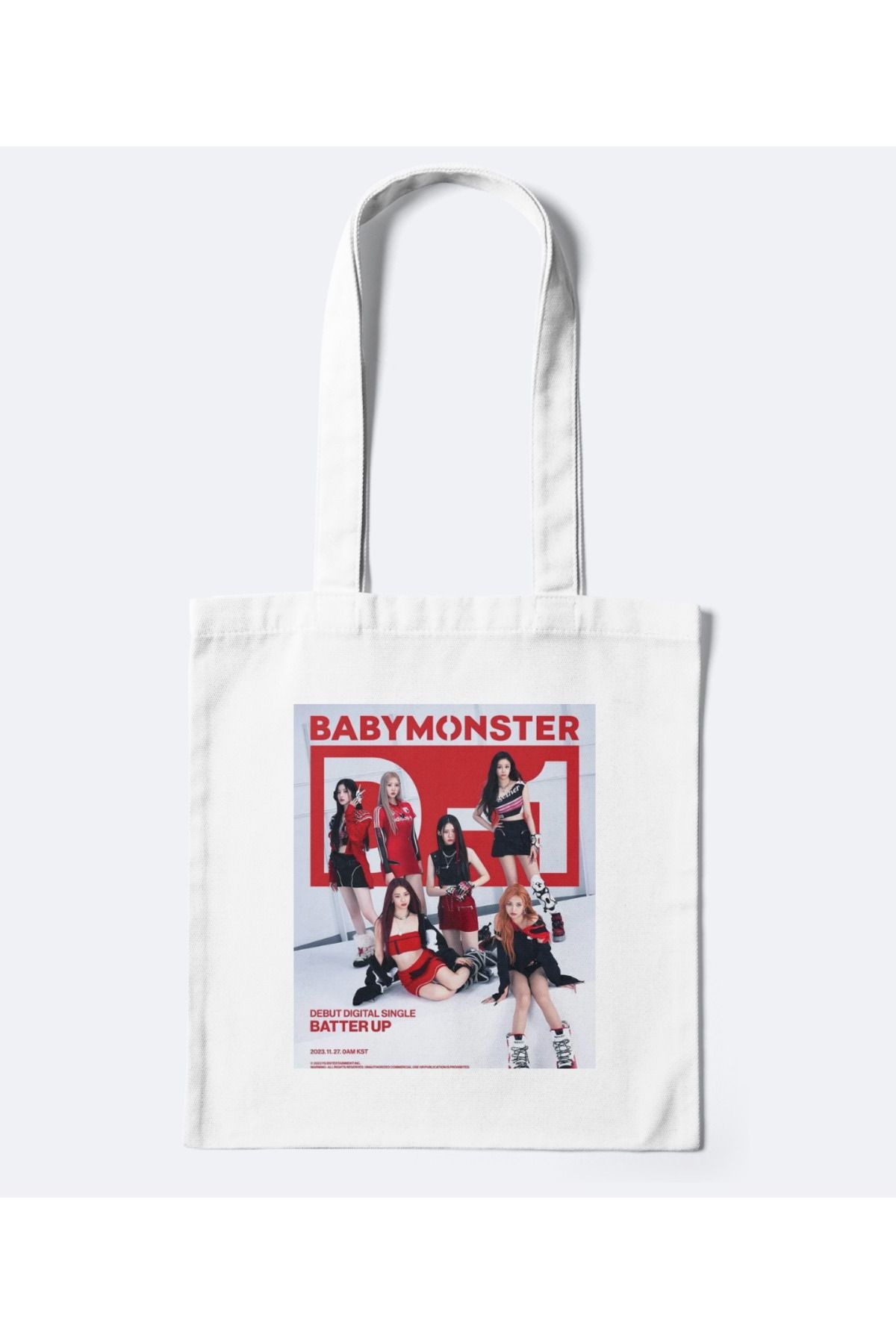 redame BabyMonster Kpop Y2K Retro Bez Çanta Tote Bag