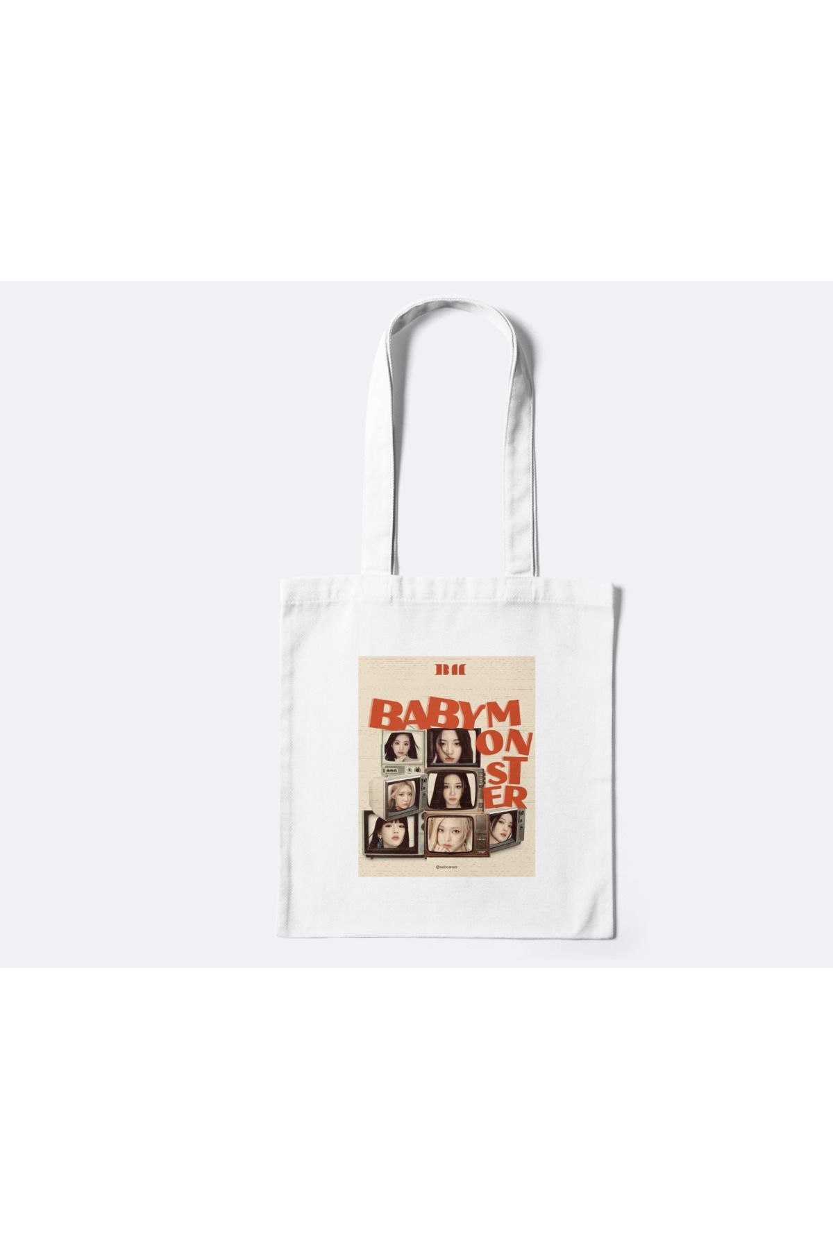 redame BabyMonster Kpop Y2K Retro Bez Çanta Tote Bag