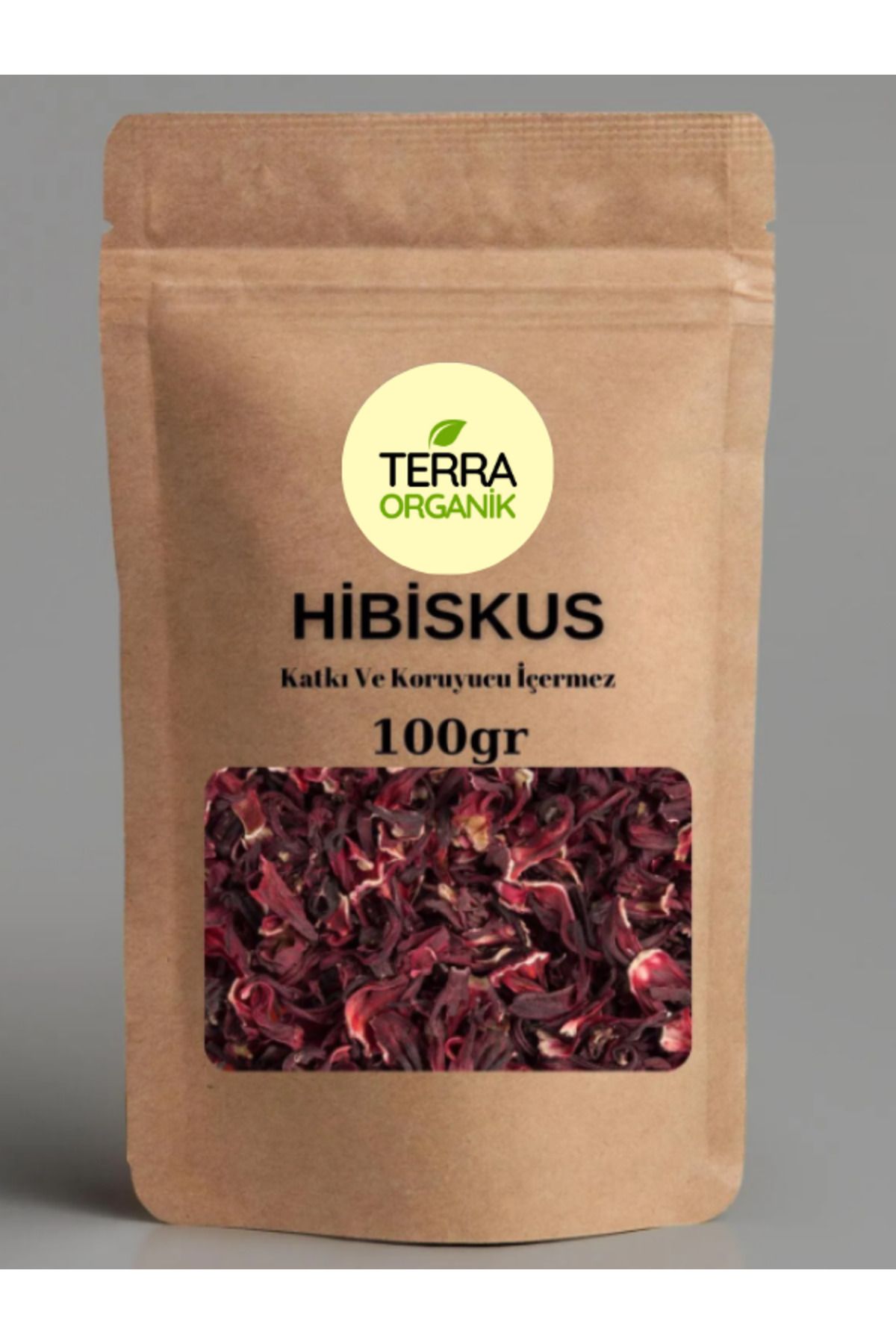 Terra Organik Hibisküs Çayı - Nar Çiçeği 100 gr ( Doğal Kurutulmuş, Elenmiş, Katkısız )