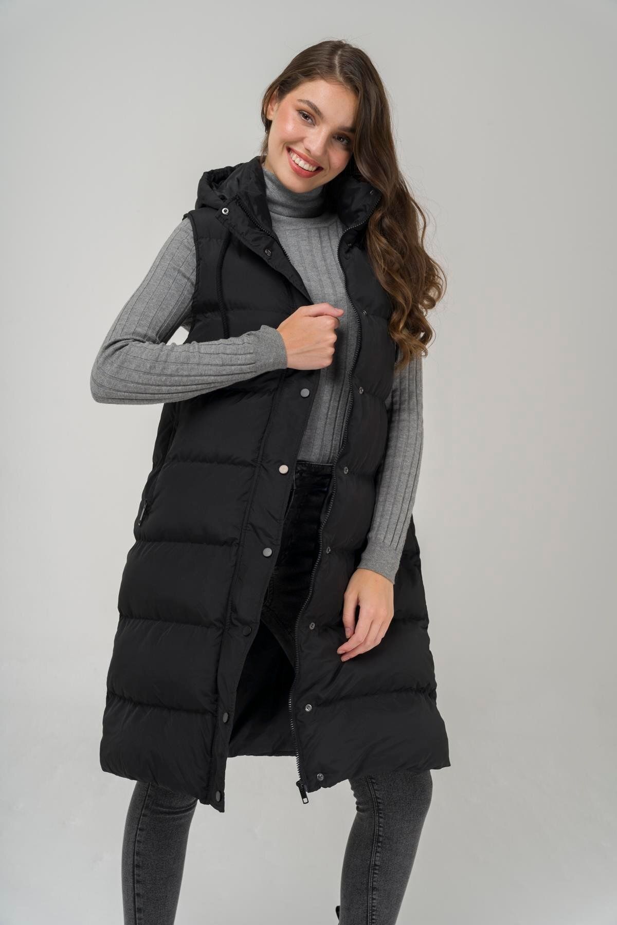 Olcay-Vesta gonflabila cu inchidere cu fermoar cu gluga neagra 8225 7