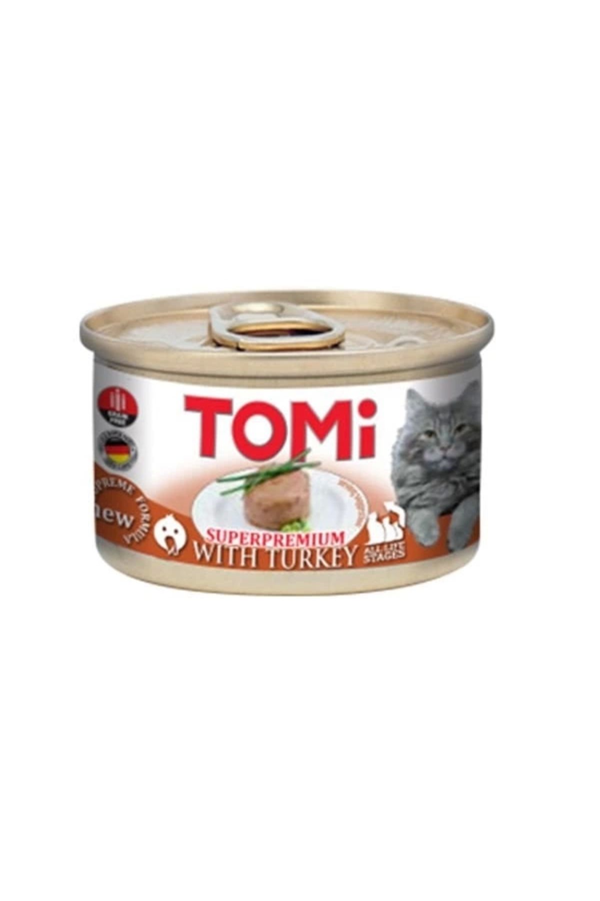 ureticiniz Tomi Kıyılmış Hindili Tahılsız Yetişkin Konserve Kedi Maması 85 Gr