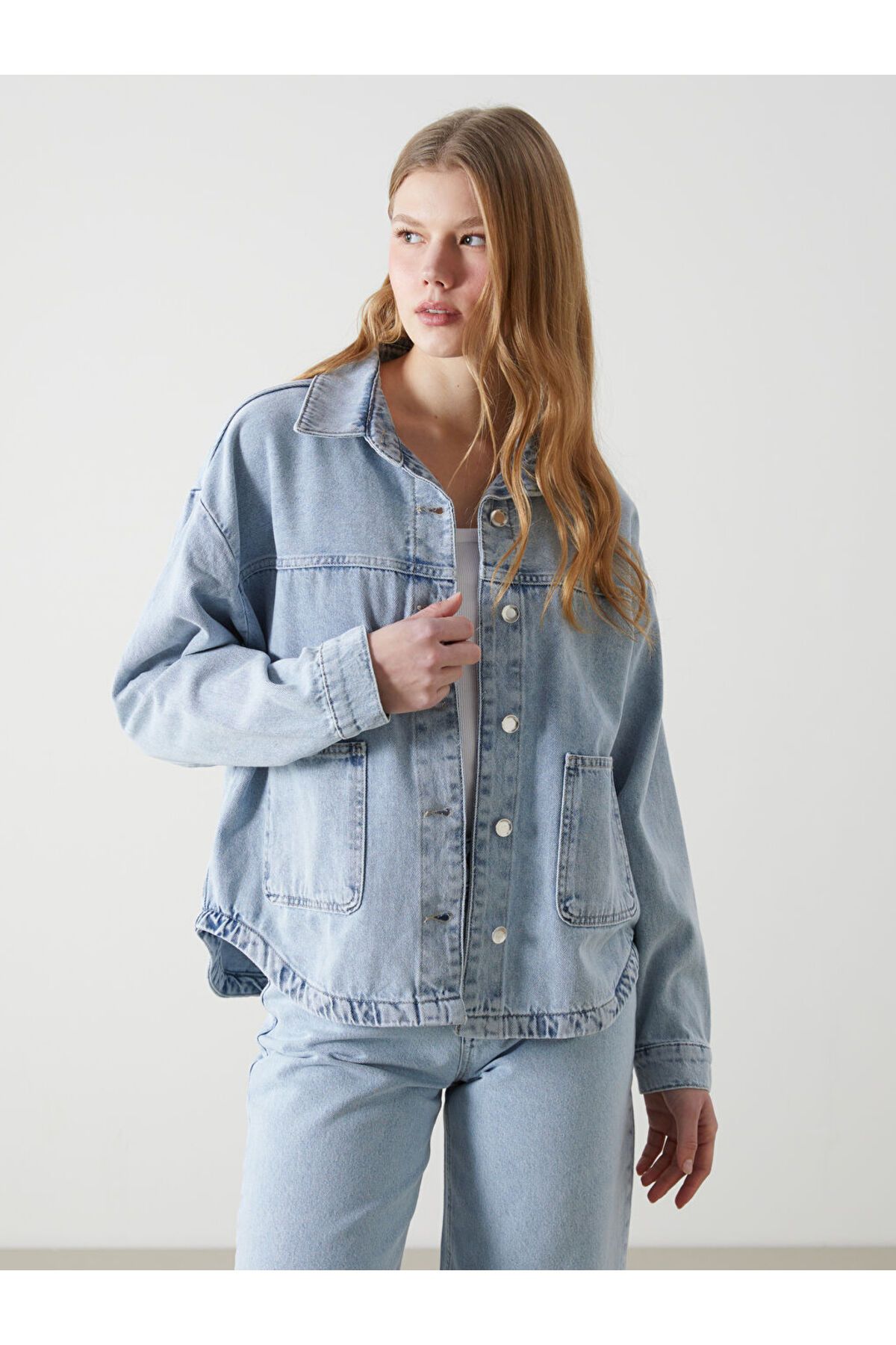 LC Waikiki Jachetă De Cămașă De Jeans Pentru Femei Xside Oversize Femeie - XL
