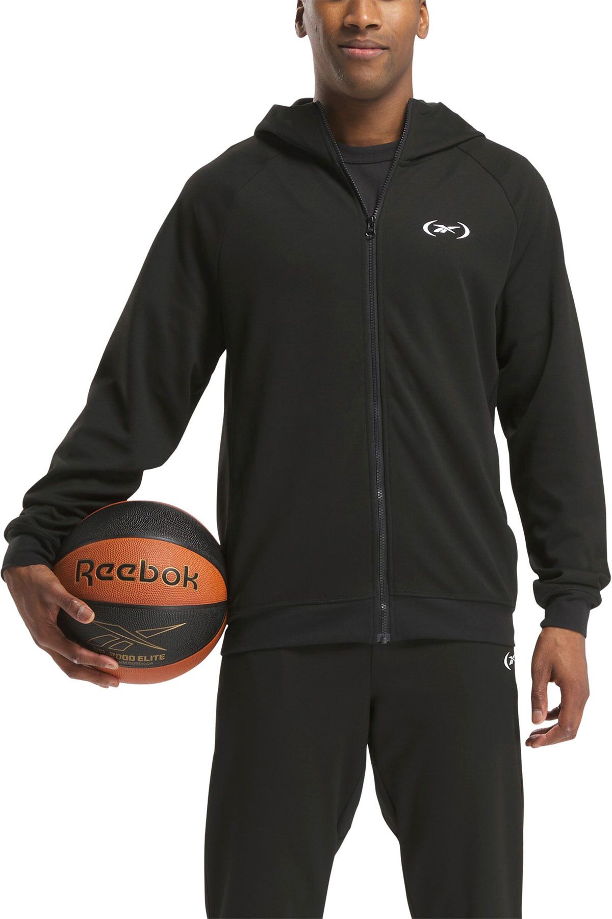 Reebok HOOPWEAR FULL ZIP Siyah Erkek Eşofman Üstü