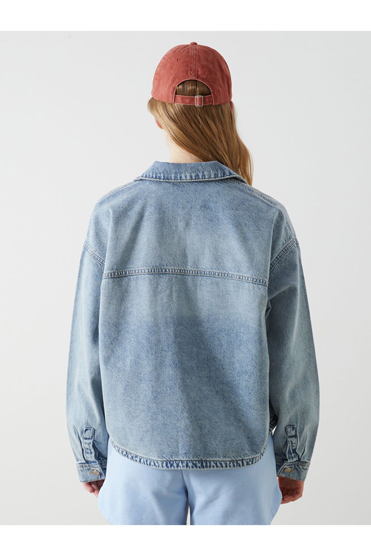 LC Waikiki-Lcw Vision Oversize Women's Jean Shirt Jacket 4