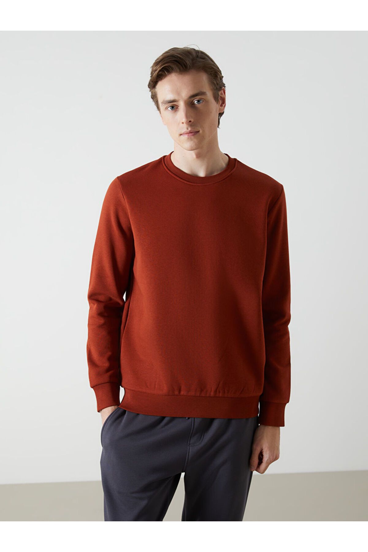 LC Waikiki Bisiklet Yaka Uzun Kollu Baskılı Erkek Sweatshirt