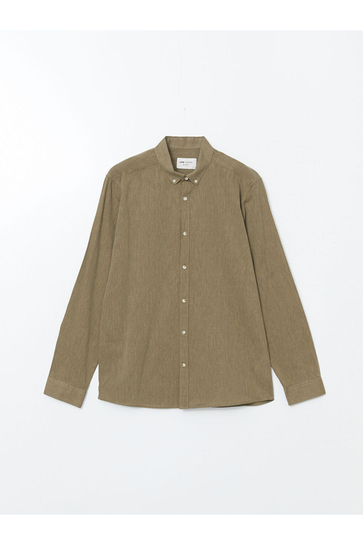 LC Waikiki-LCW Vision Slim Fit Langarm-Herrenhemd aus Leinenmischung 5
