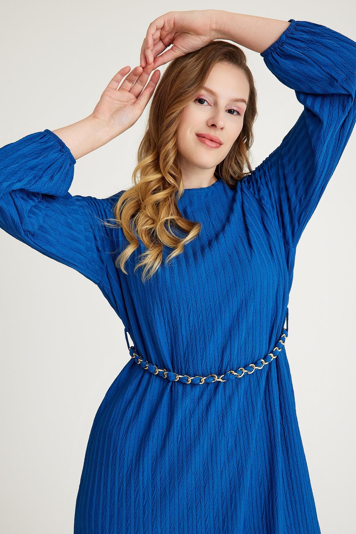 Olcay-Detailní šaty na řetízek INDIGO 2549-E 6