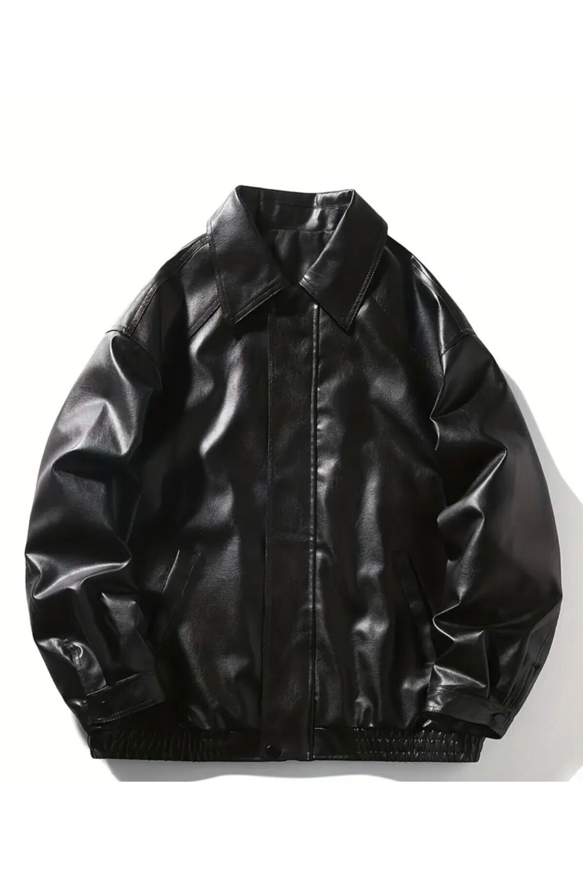 Boymen Oversize Erkek Deri Ceket Vintage ceket Unisex Mont görsel 2