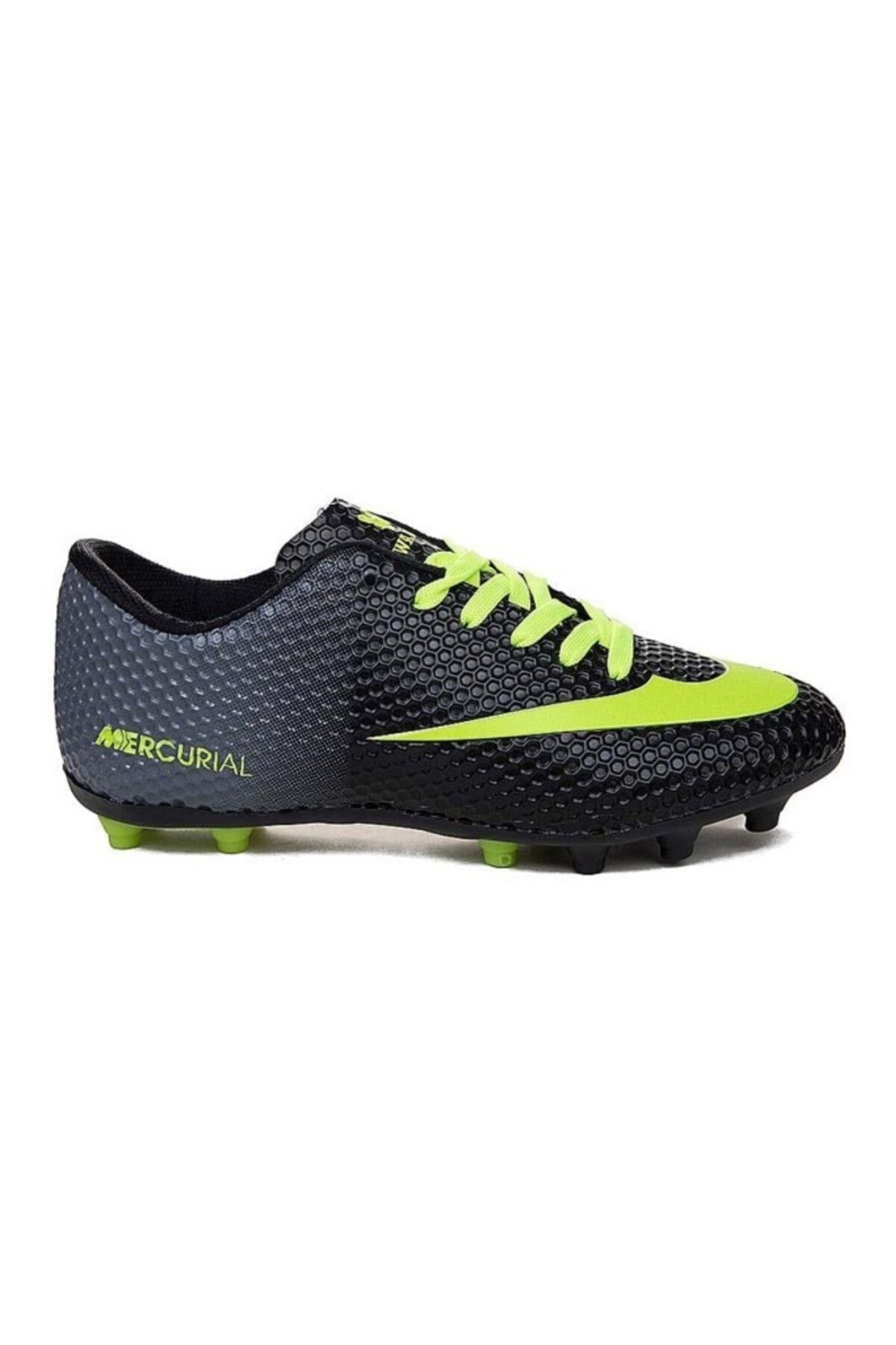 Walked-401-25 Astroturf Spiked Football Boots Black Yellow 36-39 2