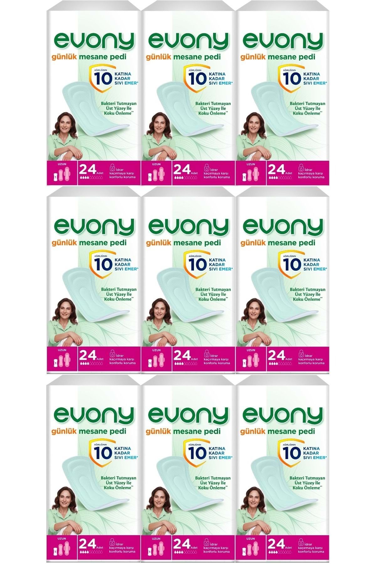 Evony Günlük Mesane Pedi Uzun 216 Adet (9PK*24)