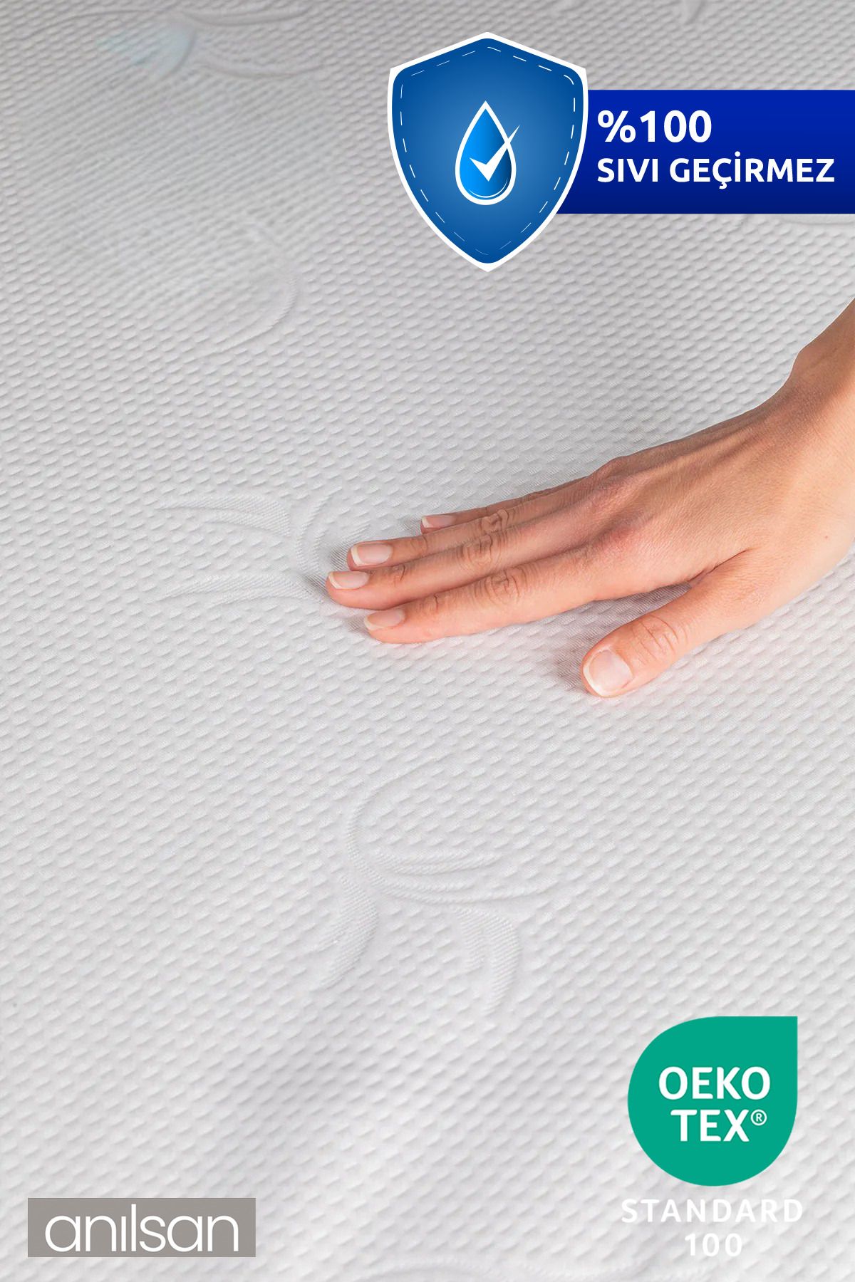 Anılsan Protector De Saltea Cu Margine Completă, Rezistent La Apă, Drytouch Liquid (7 Dimensiune) - 100 x 200