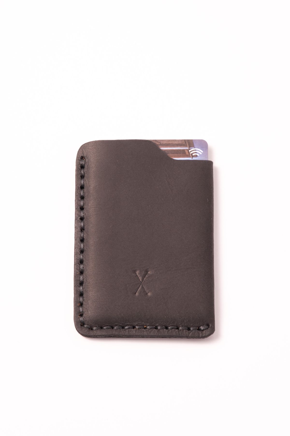 minimal X design-Minimal X Simple Card Holder - Simple, Slim, Stylish, Solid - Genuine Leather Handmade 4