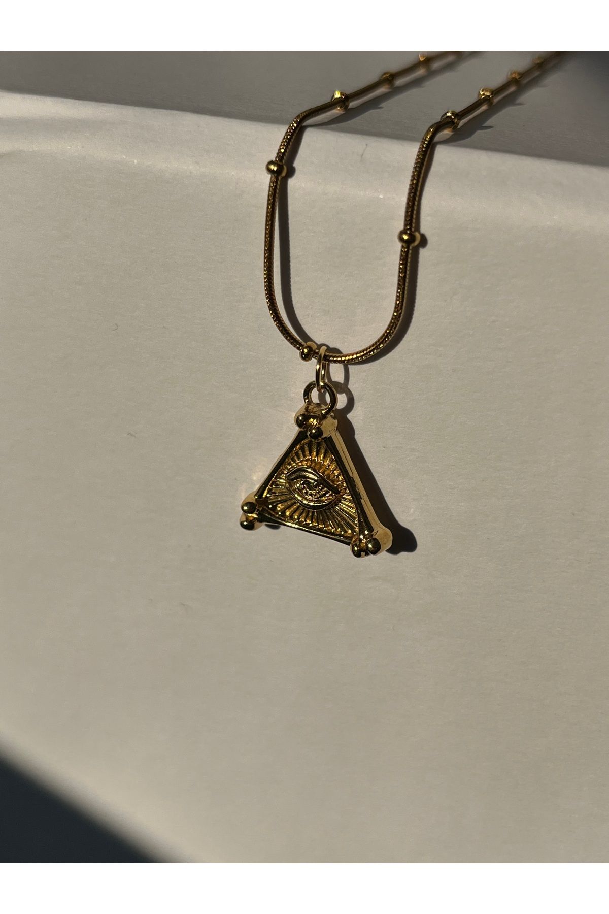 Hiti Jewelry Fiore Üçgen göz illuminati Çelik Kolye