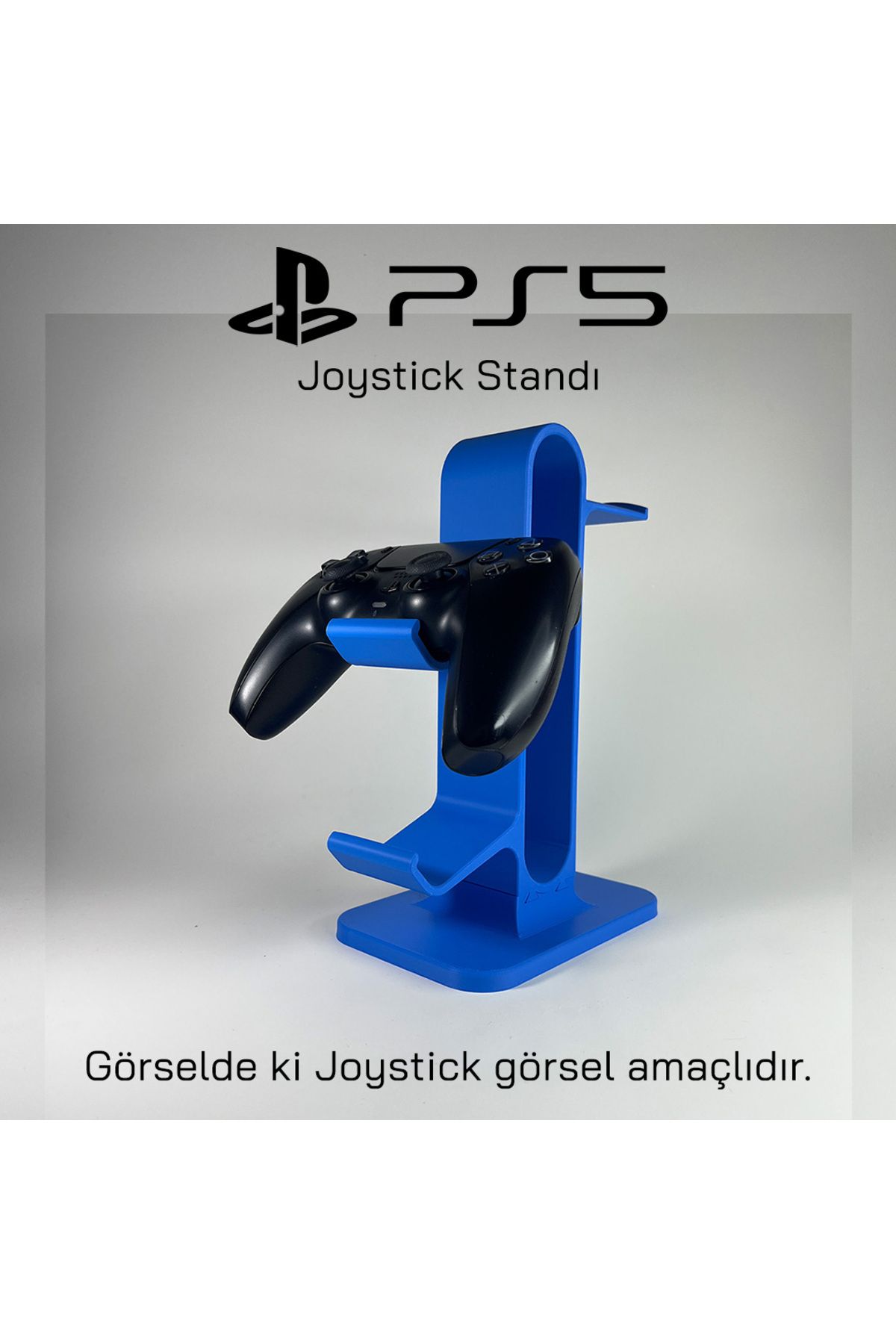 Gada PS5 DualSense Kulaklık Askılı Joystick Kol Standı - Mavi, İkili Kapasite ve Kulaklık Askılı