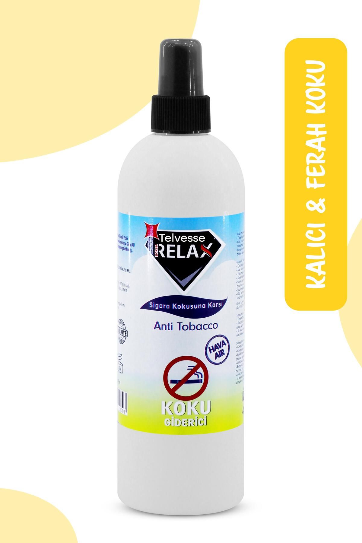 Telvesse Relax Sigara Kokusu ve Kötü Koku Giderici Sprey Anti-Tobacco Oda Kokusu Hoş Orman Kokulu 400 mL