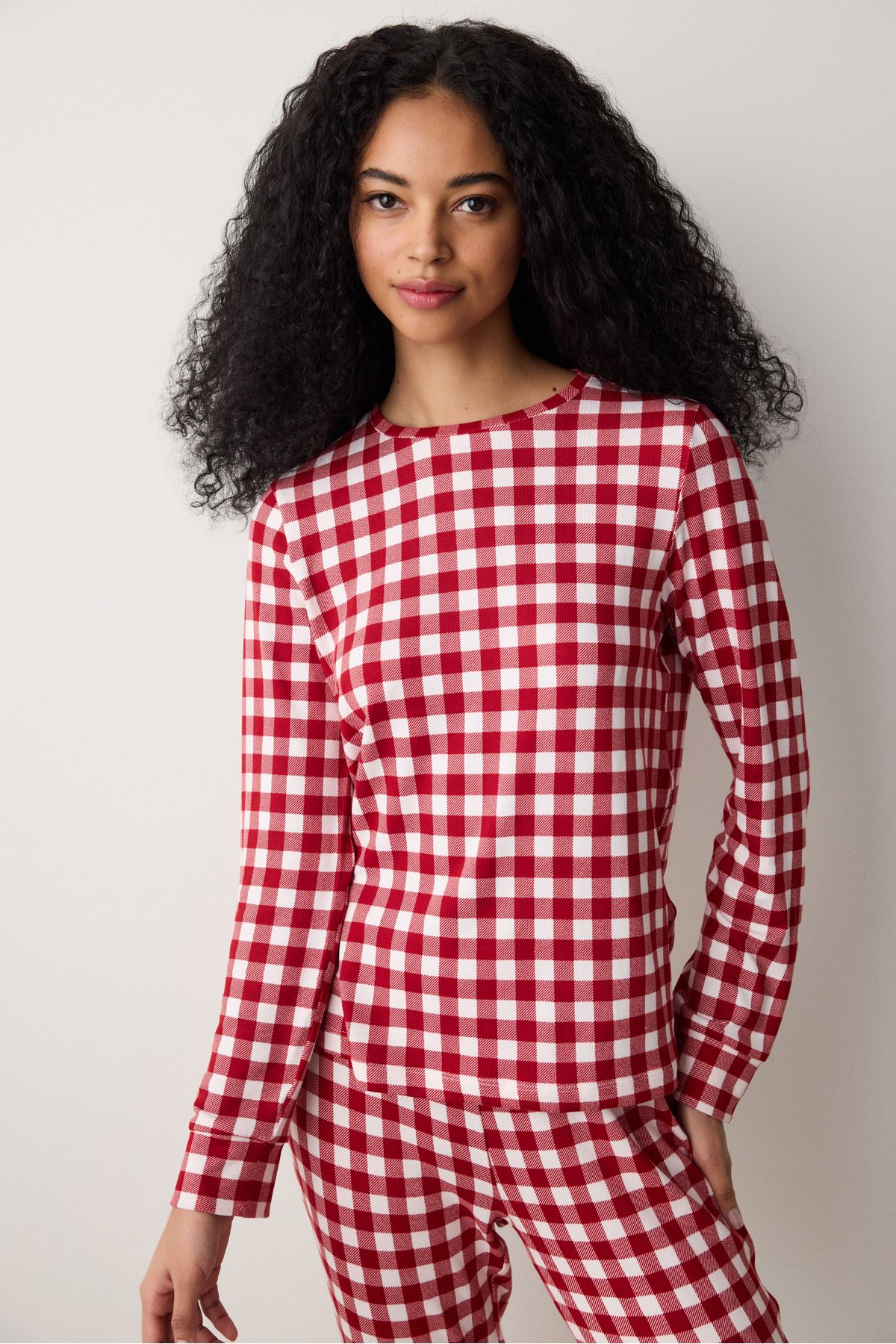 Penti-Red Gingham Thermal Red Pajama Set 2