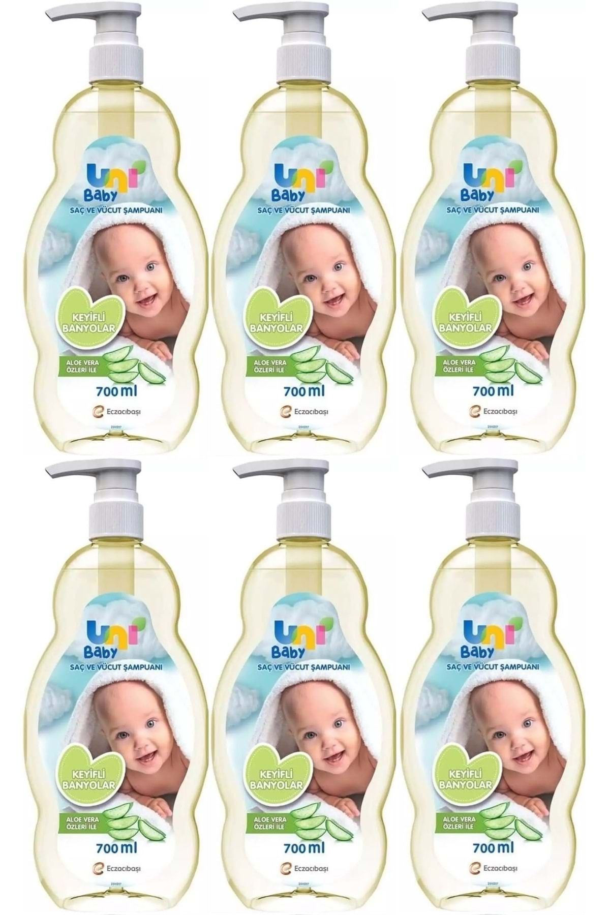 Uni Baby Bebek Şampuanı 700ML Keyifli Banyolar (Pompalı) (6 Lı Set)