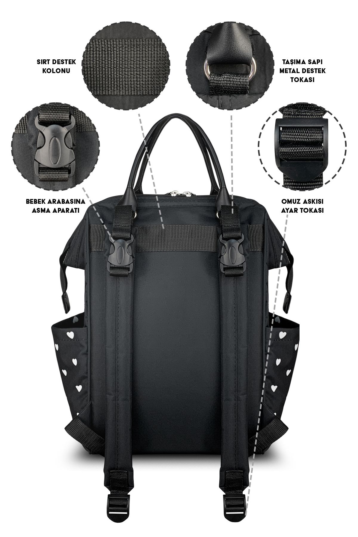 Stylo-Paris X Pro - Women & Mother Baby Care Backpack, Hearted 4