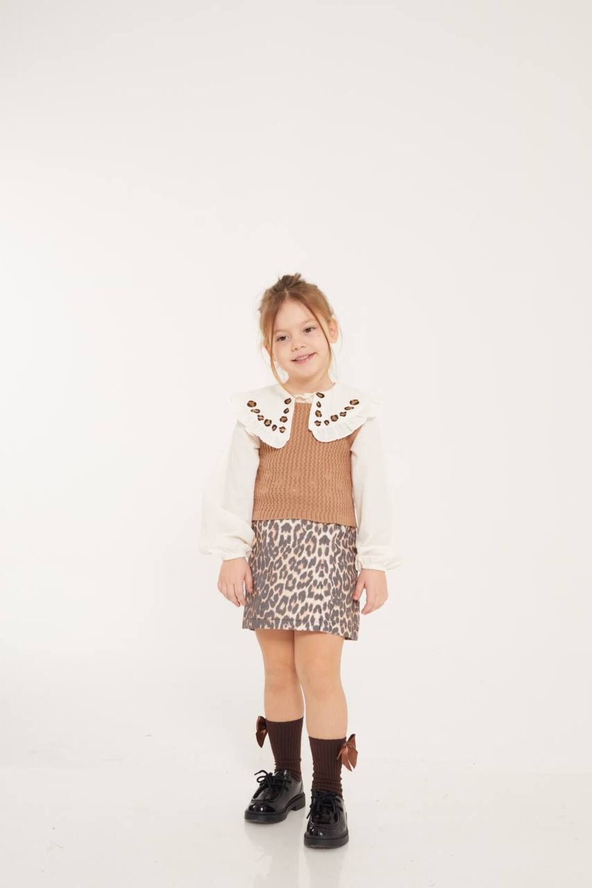 Kids-Denim Shorts Skirt 3 Piece Set 3