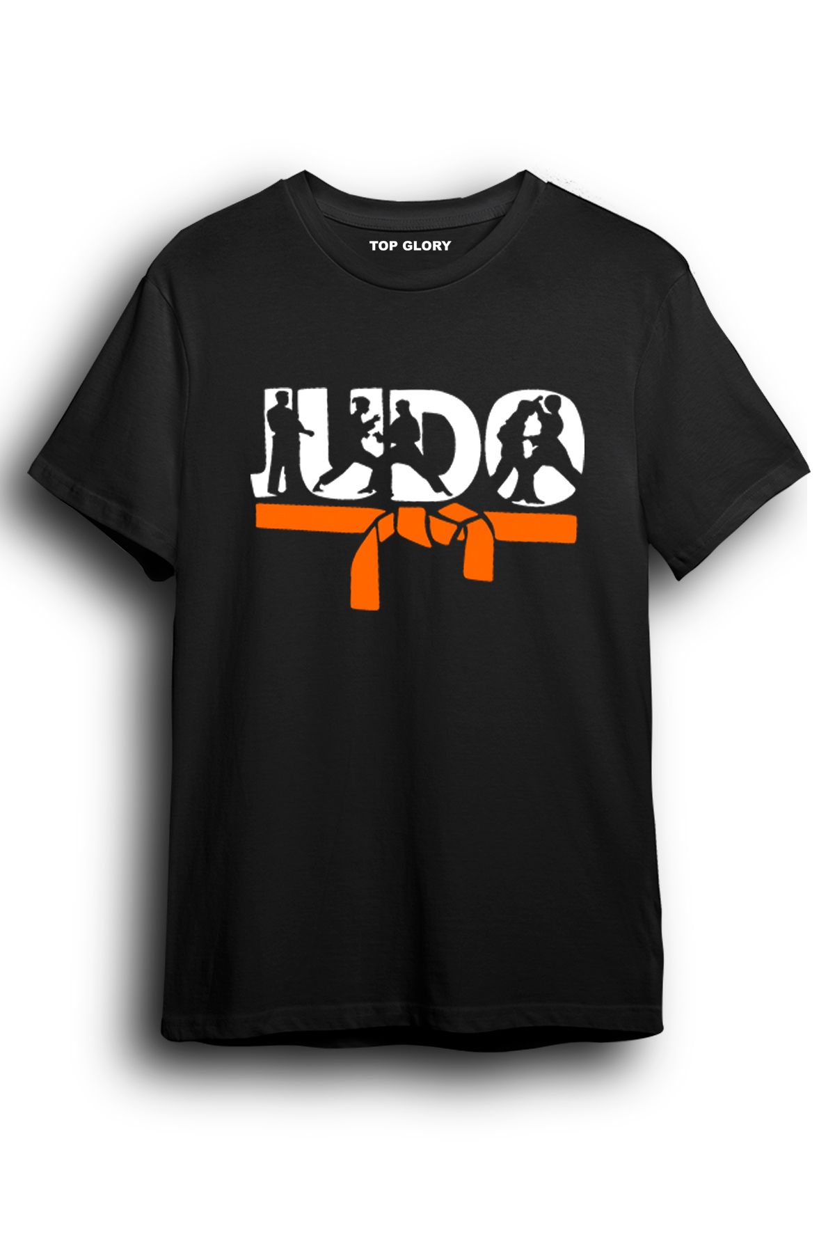 TOP GLORY Özel Tasarım Orange Judo Baskılı Tişört Judo T-Shirt JUDOX7205