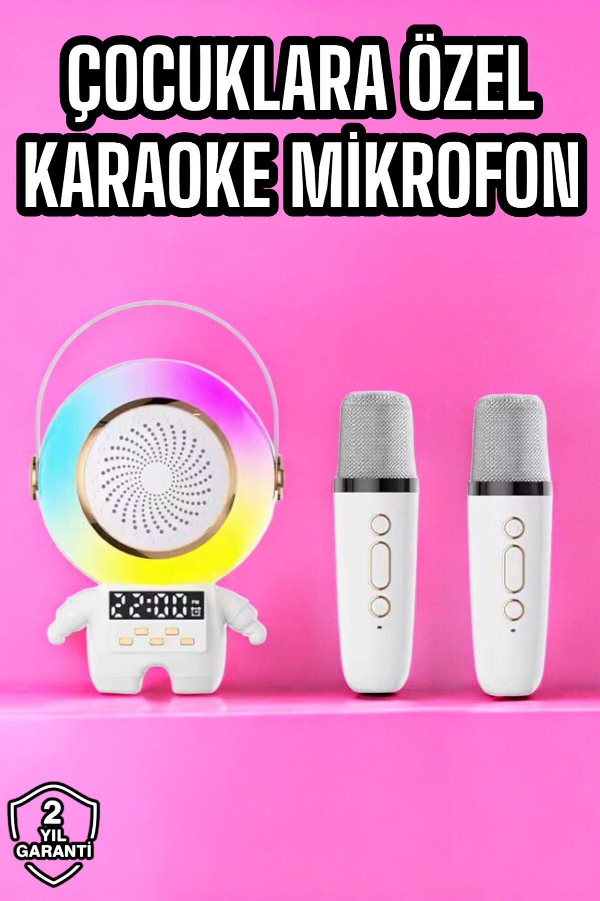 UCUZTEKNO Mini Karaoke Astronot Bluetooth Speaker Karaoke Mikrofon