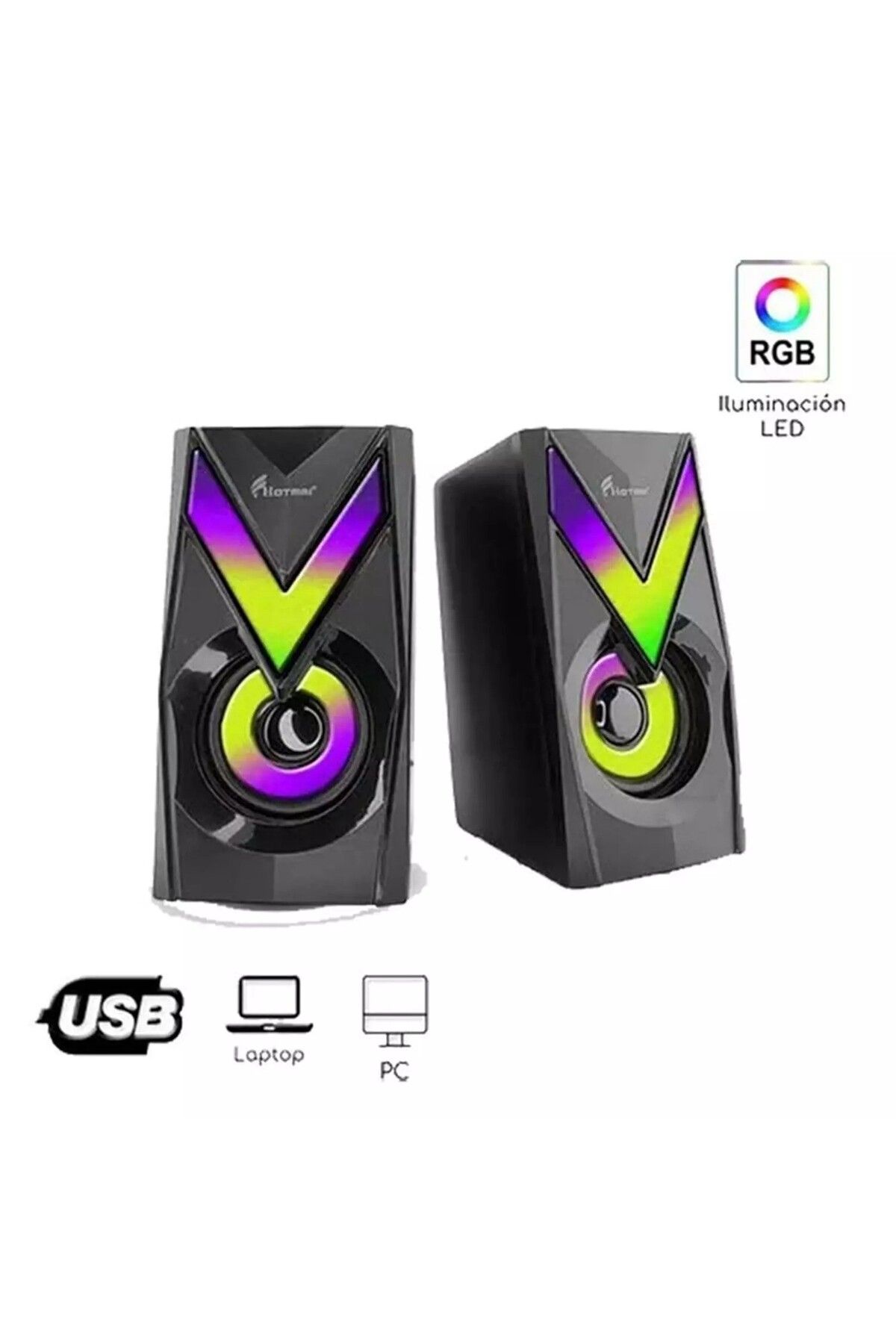 meltobe HT-122  Led Rgb Hoparlör Taşınabilir Multimedia USB Speaker