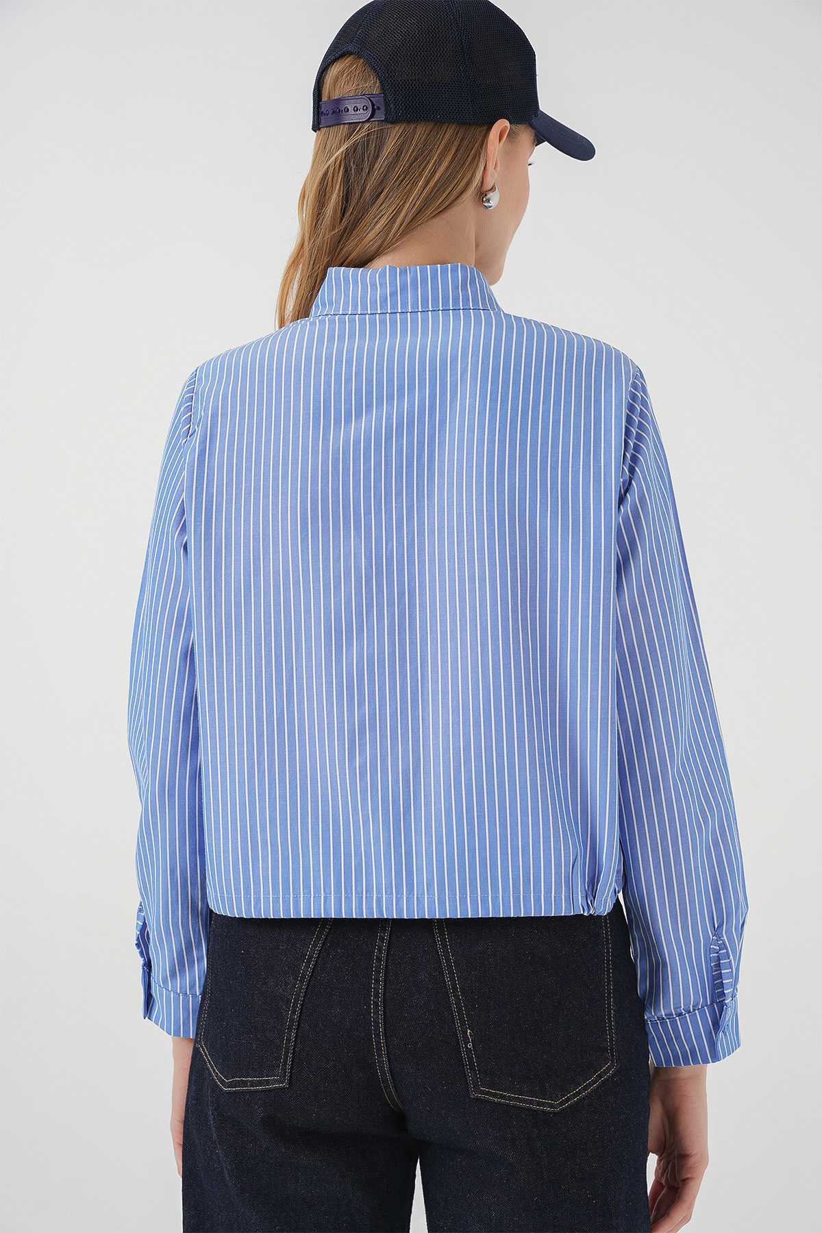 Bigdart-20276 Blue Striped Long Sleeve Shirt 6